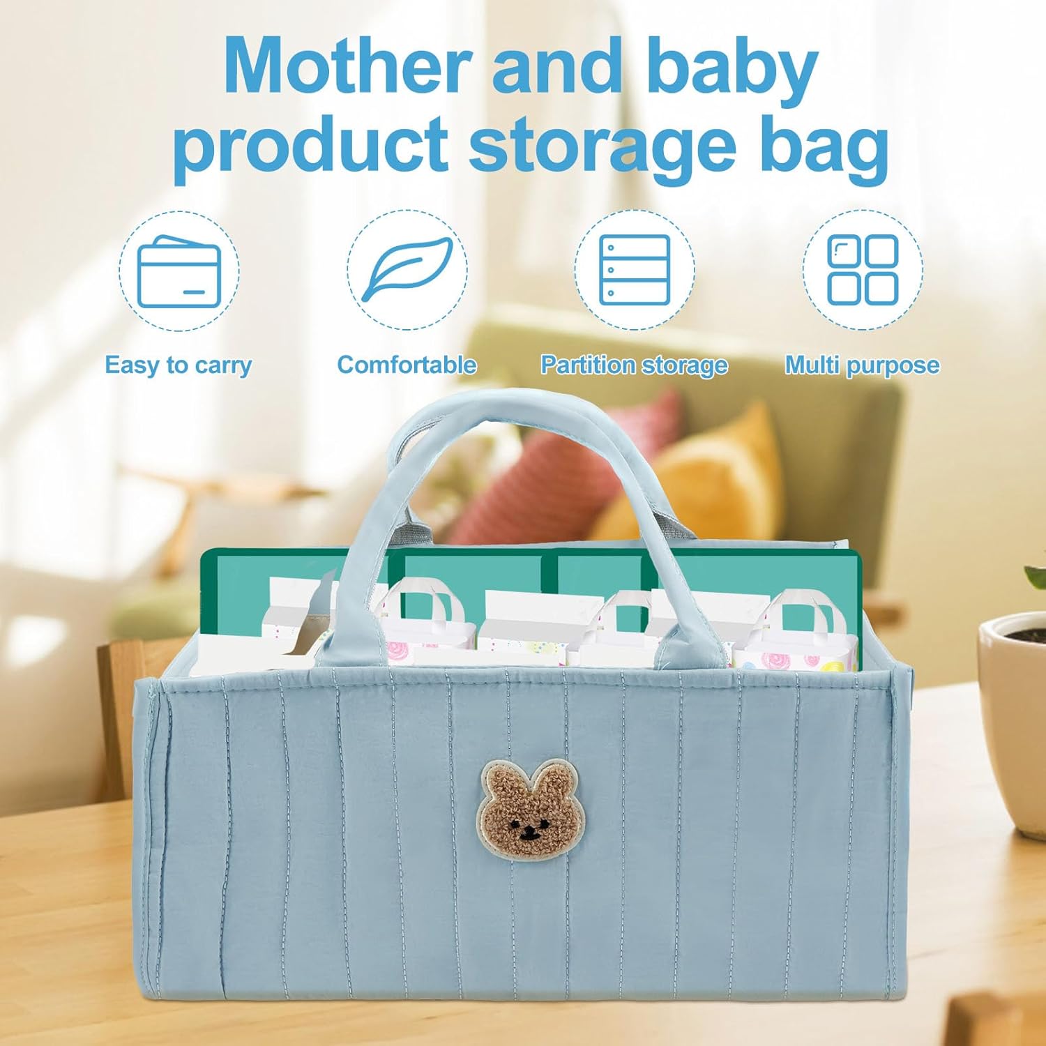 2PCS Baby Diaper Caddy Organizer with Handle