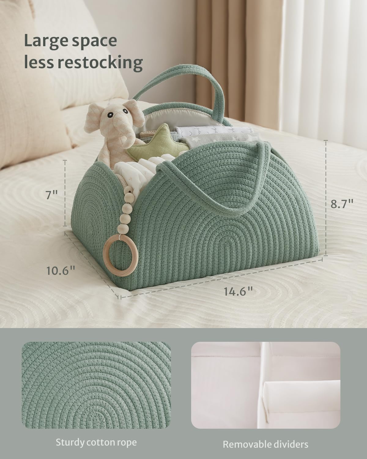 Blissful Diary Baby Diaper Caddy Organizer Basket