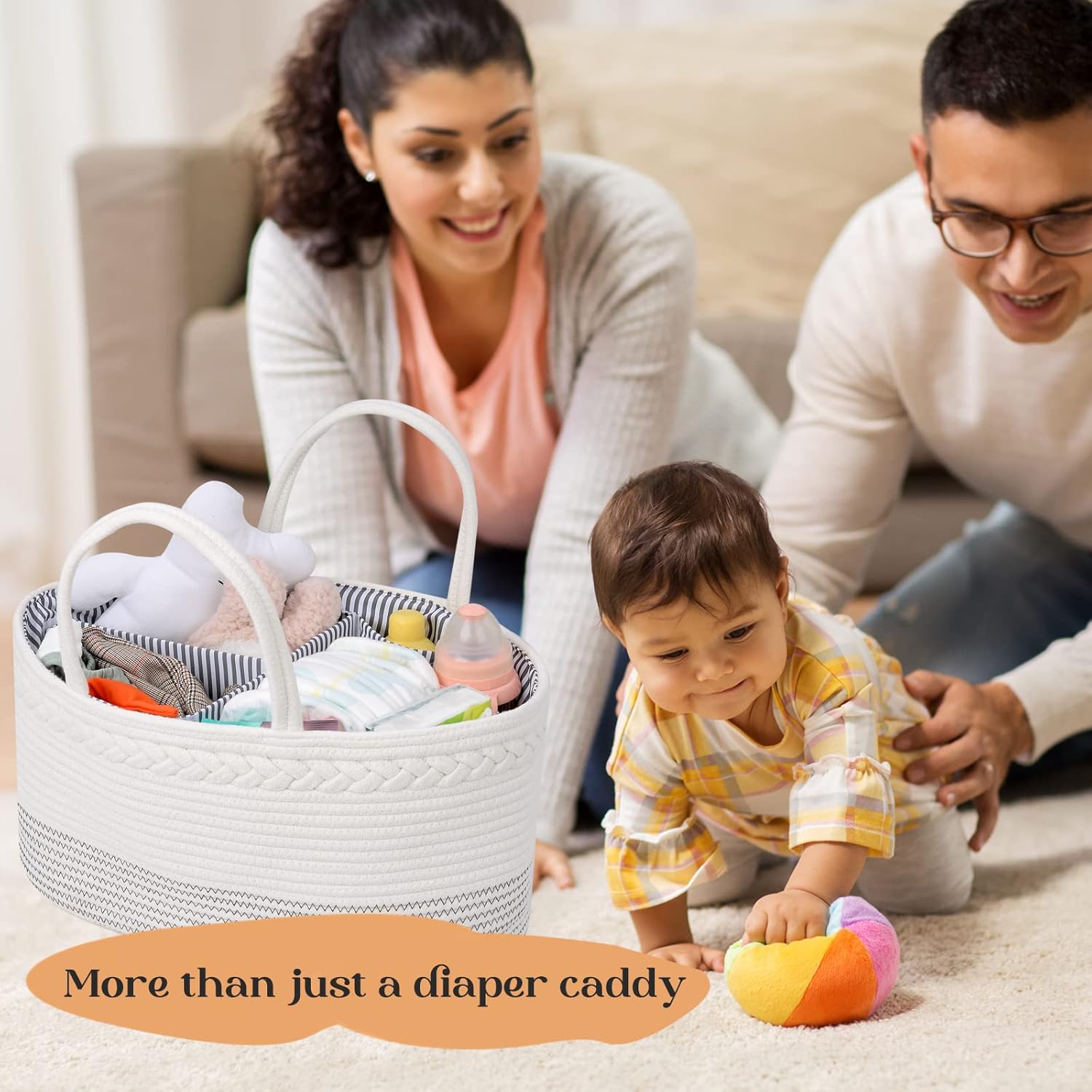 Luxury Little Extra Large Diaper Caddy Organizer
