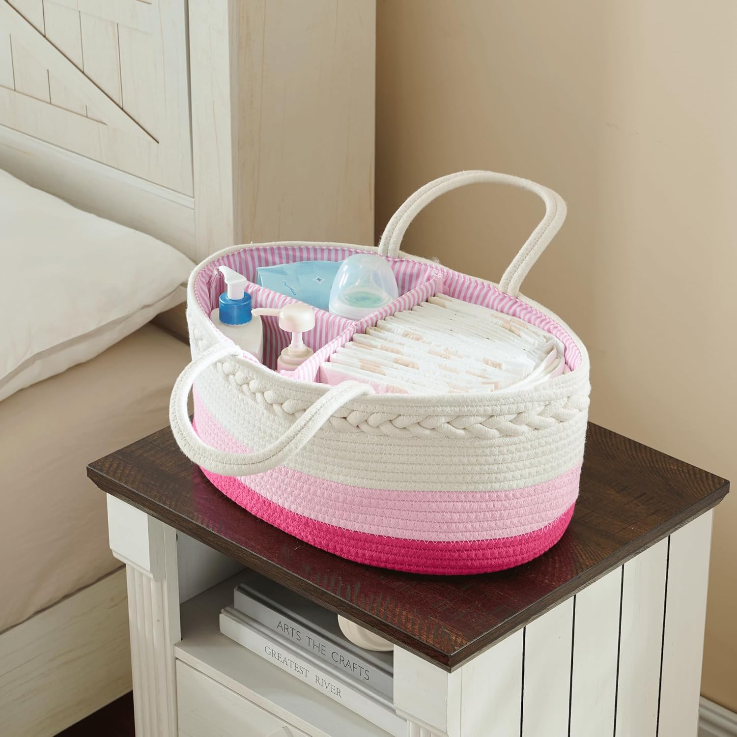 Baby Diaper Caddy Organizer - Pink