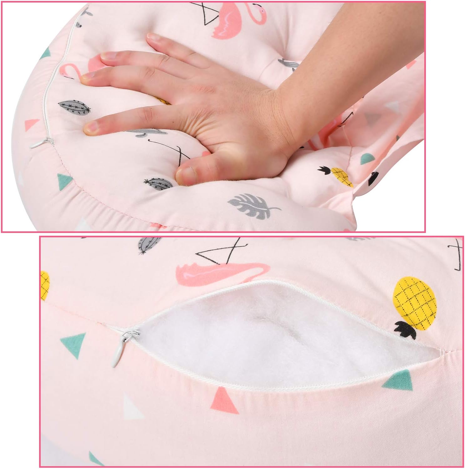 AIFUSI Pregnancy Pillow Double Wedge Support for Bump and Back