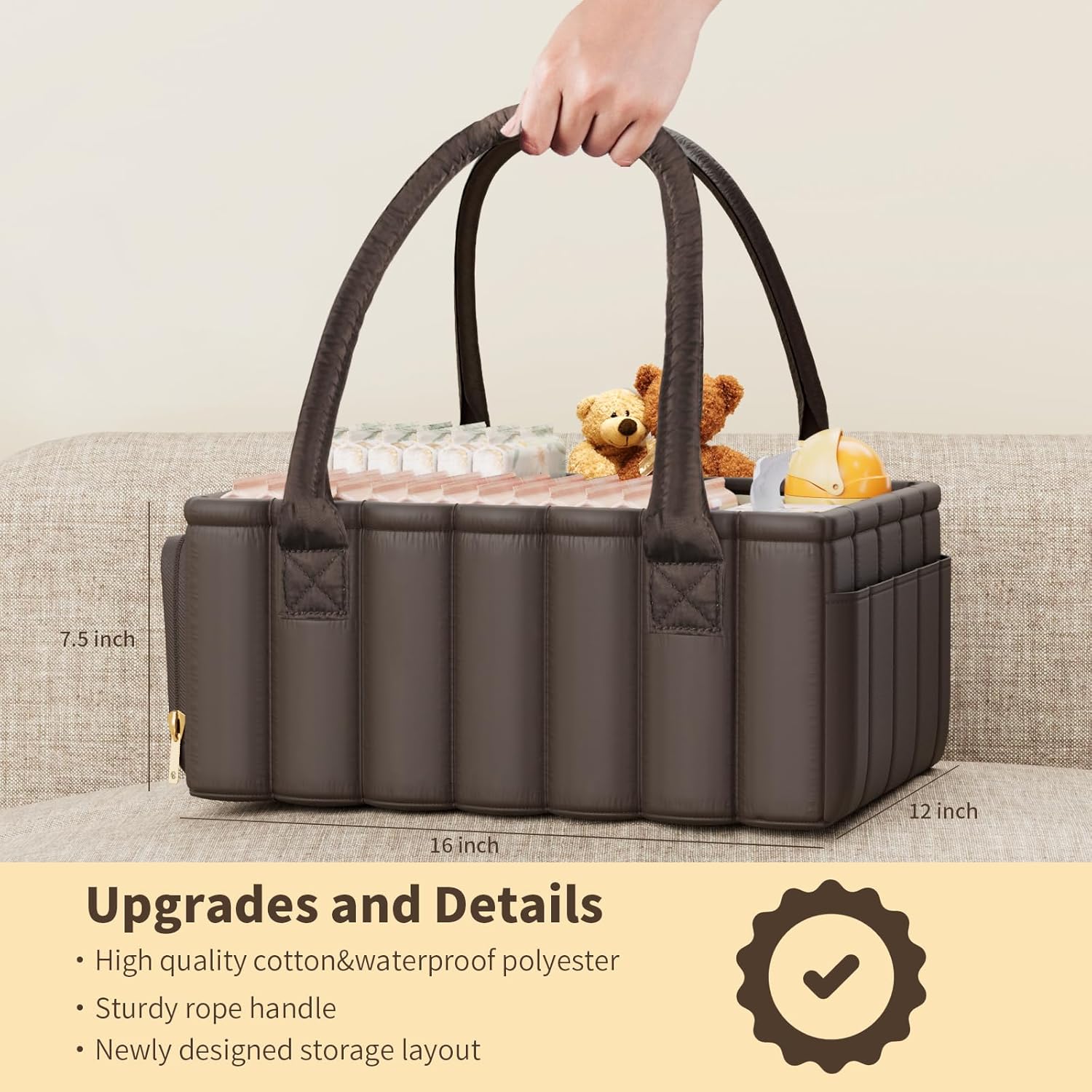 Rzoysia Baby Diaper Caddy Organizer with Handles