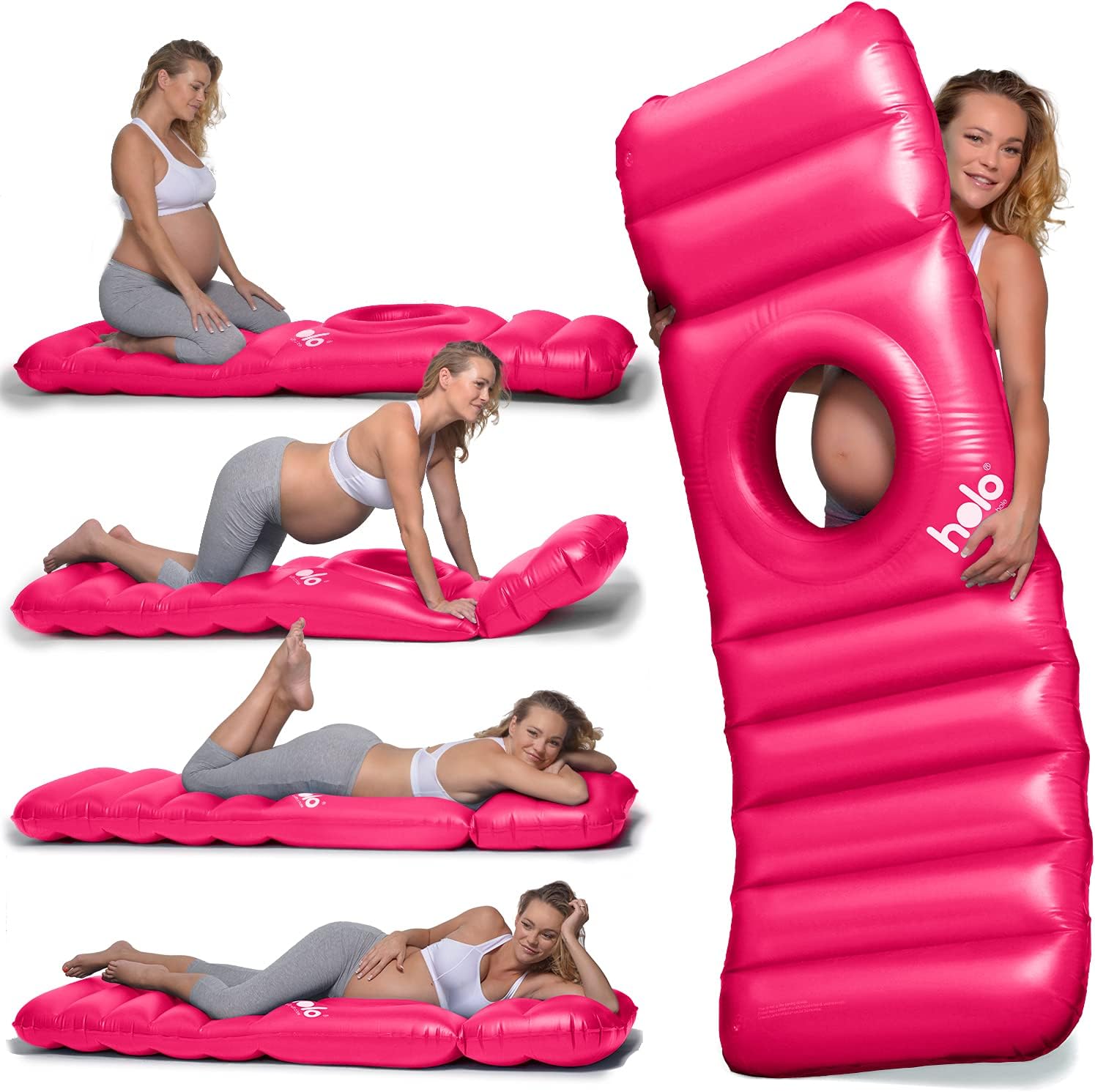HOLO Original Inflatable Pregnancy Pillow - Full Body Support Pink