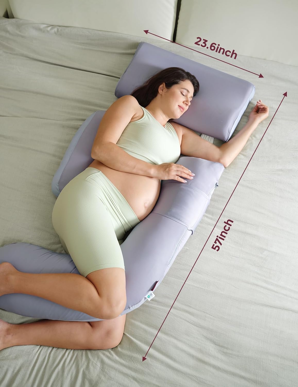 Momcozy Pregnancy Pillow with Cooling Cover 1