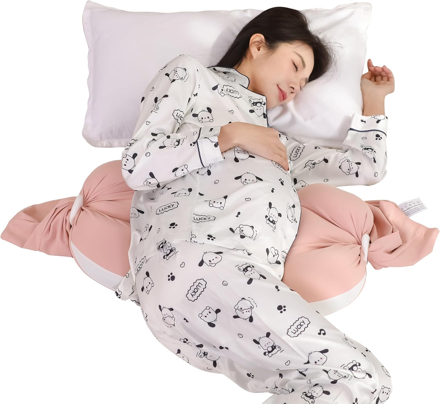 TADO MUSLIN Pregnancy Pillow Pink Adjustable Full Body Maternity Pillow