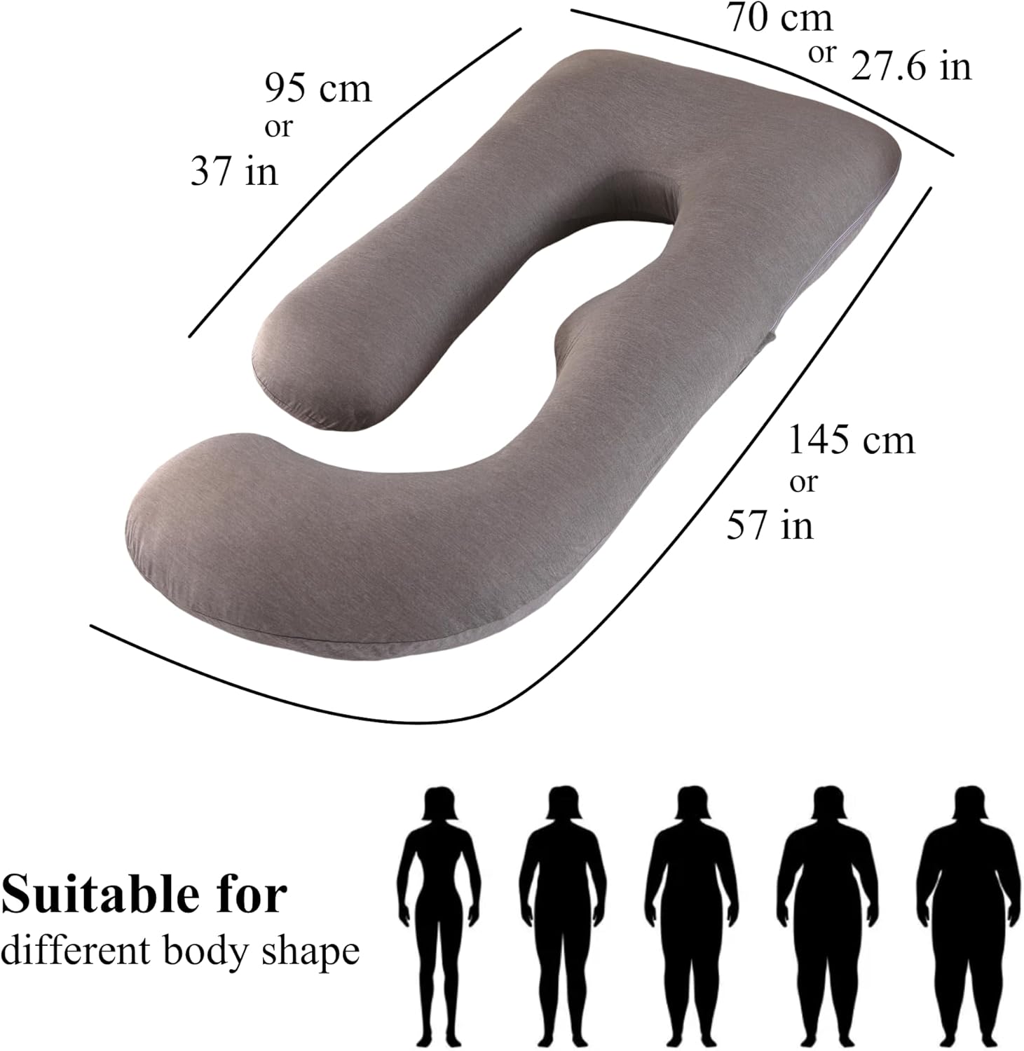 ALLOPERA Pregnancy Pillow - Full Body Support with Cooling Cover