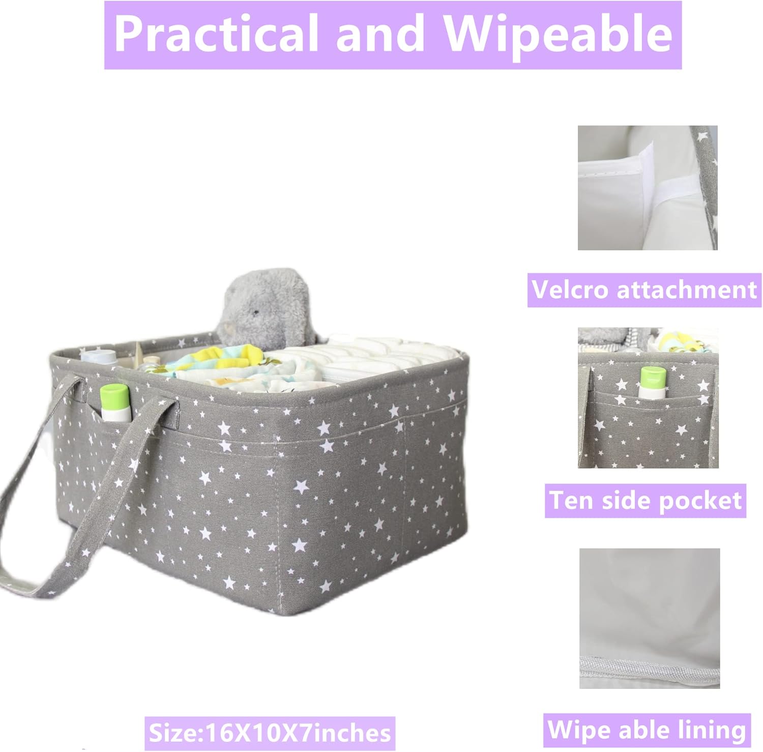 QiANBiRD Large Foldable Diaper Caddy Organizer 1