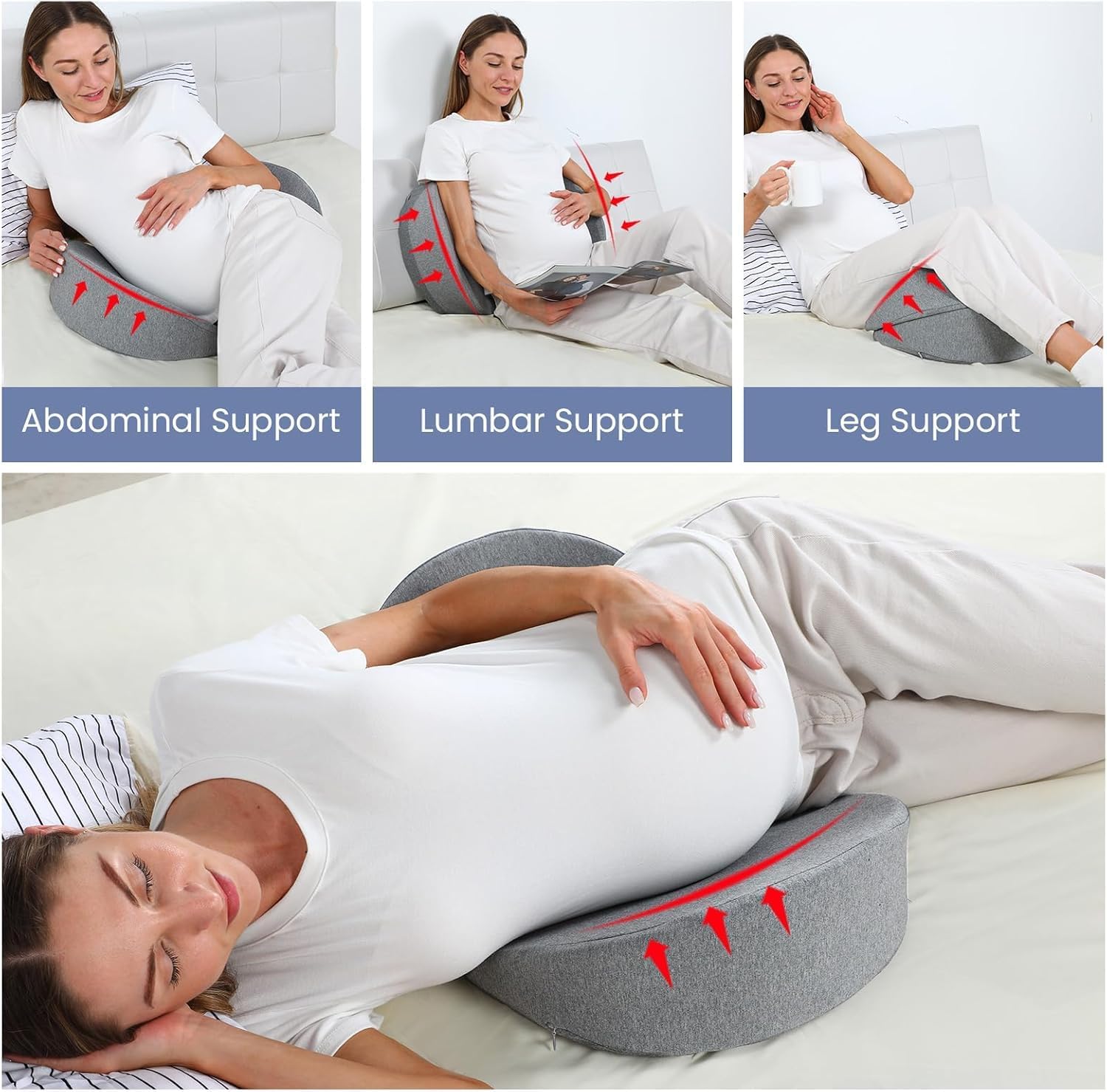WEIKA Pregnancy Pillow with Cooling Cover Memory Foam Support