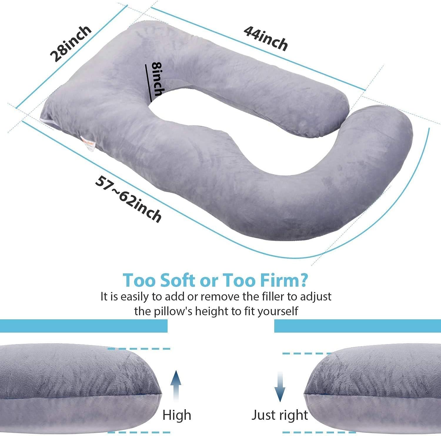 Jcickt C-Shaped Pregnancy Pillow with Velvet Cover