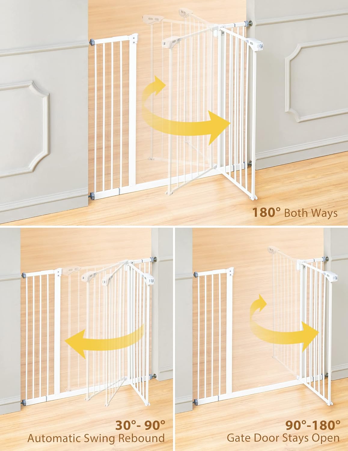 InnoTruth White Dog Gate for Stairs and Doorways
