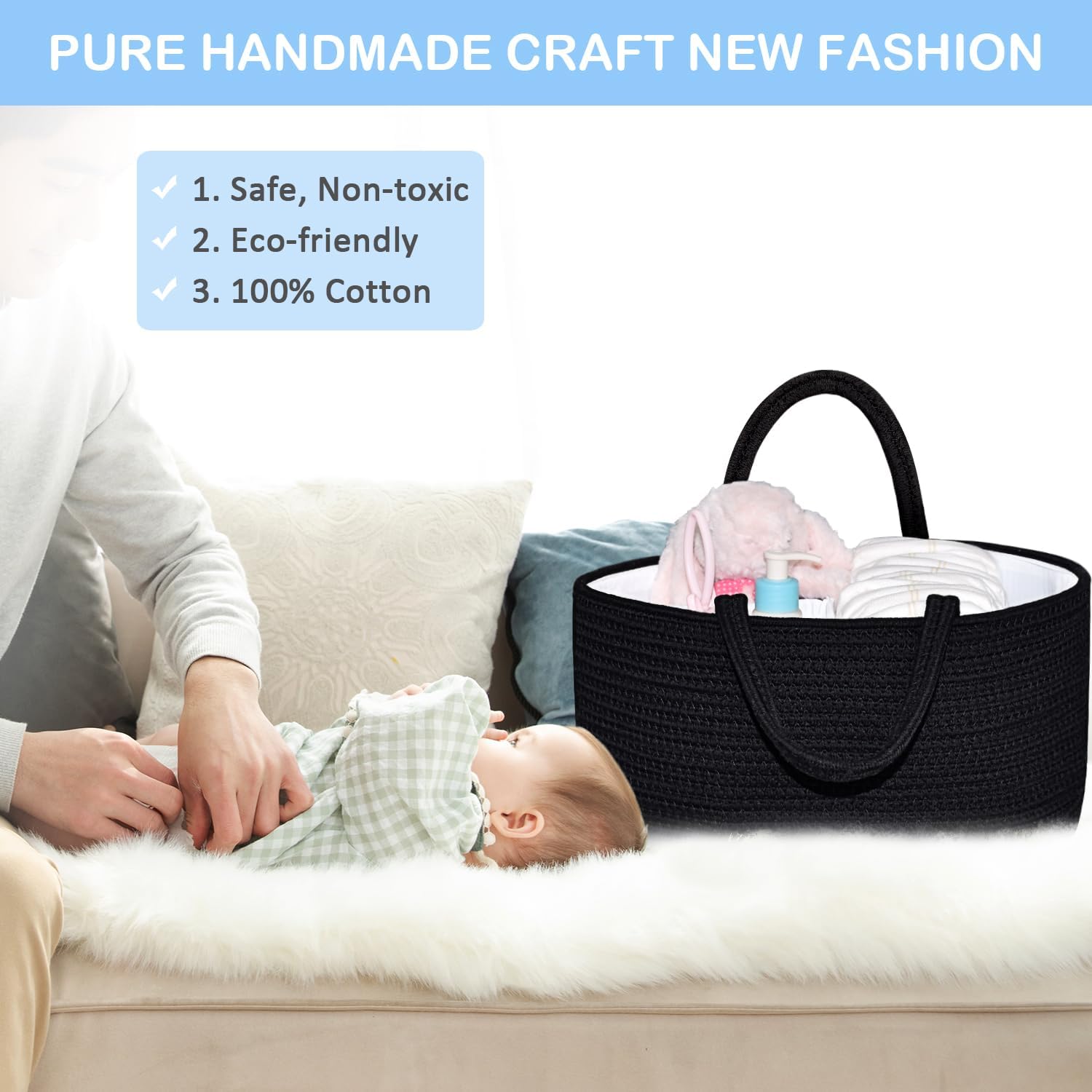 ABenkle Diaper Caddy Organizer with Removable Dividers 1
