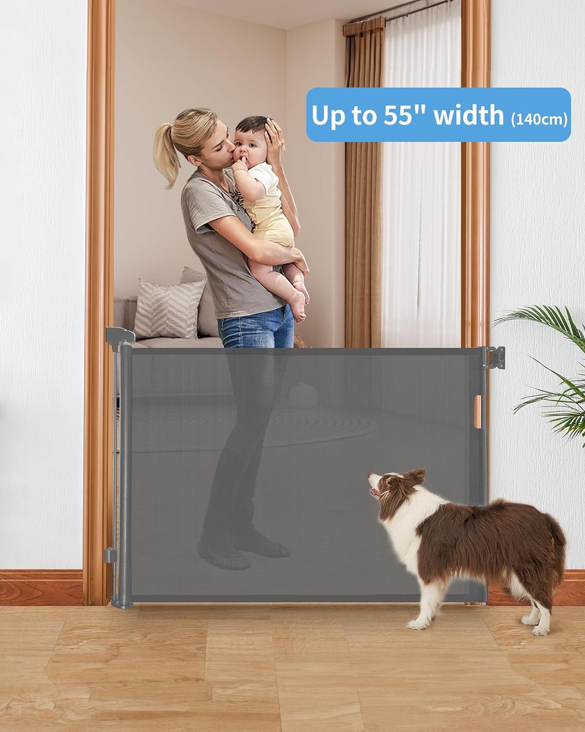 Veraste Retractable Baby Gate 33x55 Grey