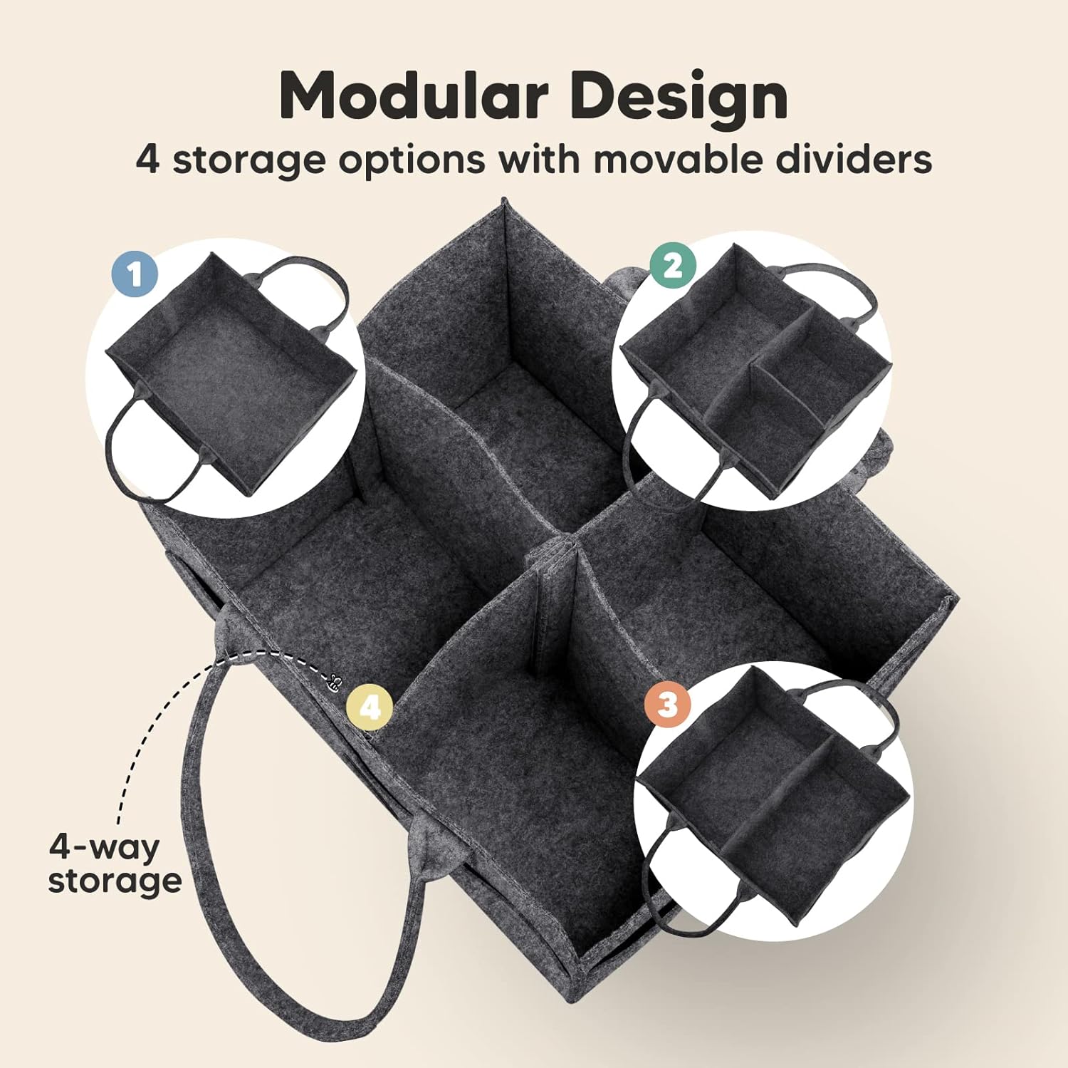 KeaBabies Diaper Caddy Organizer with 5 Pack Muslin Burp Cloths