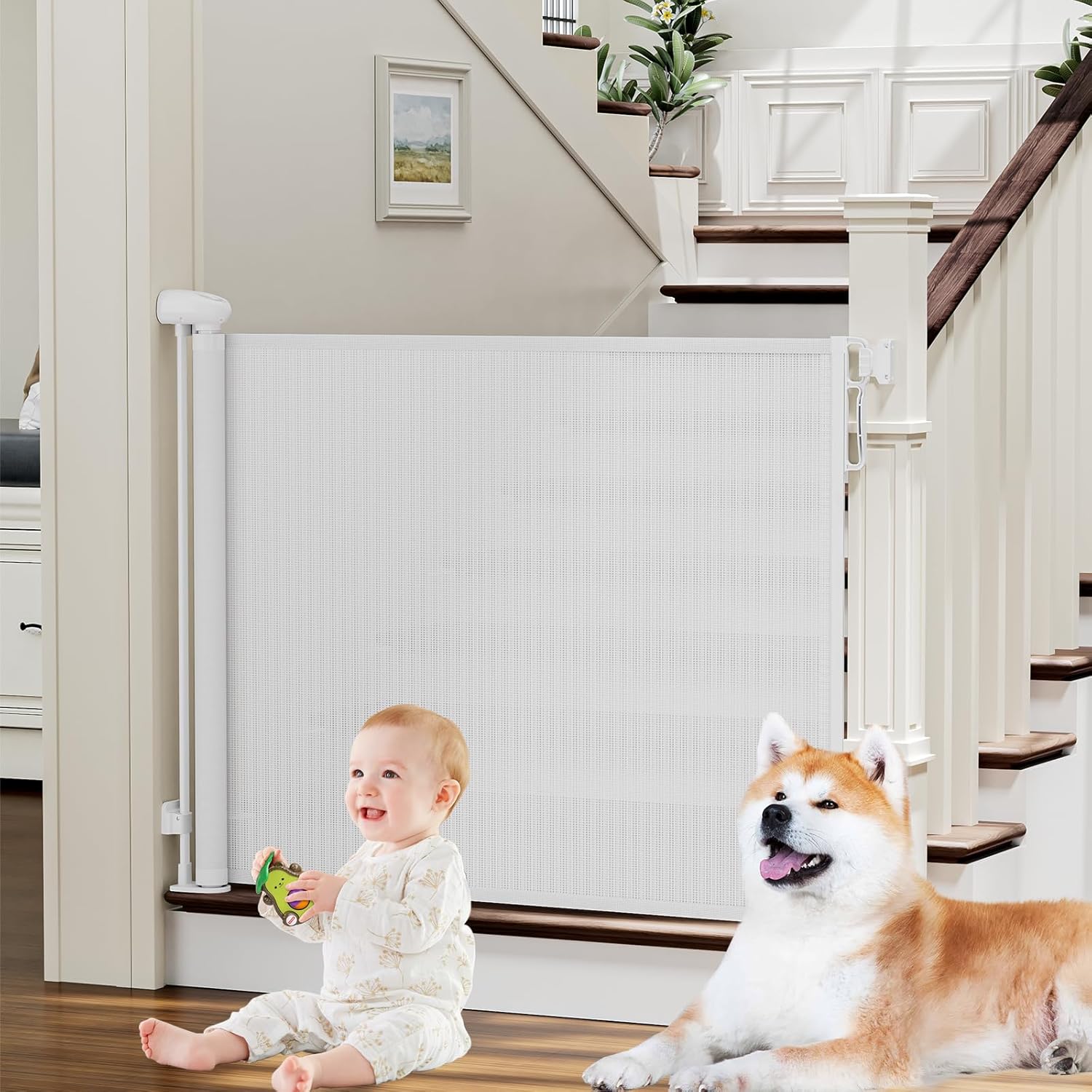 PRObebi Retractable Baby Pet Gate - 54 Wide 34 Tall