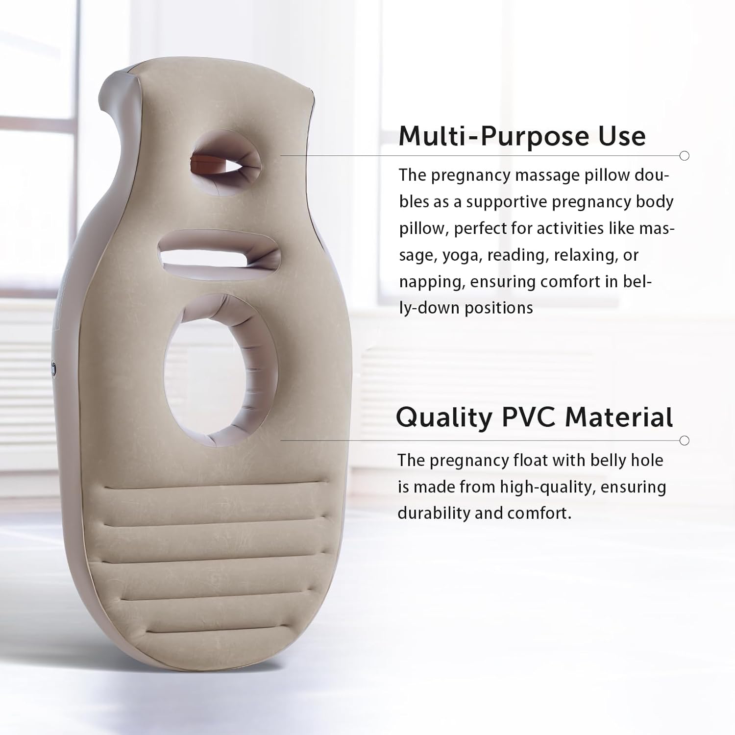 Tristcily Inflatable Pregnancy Pillow with Triple Hole