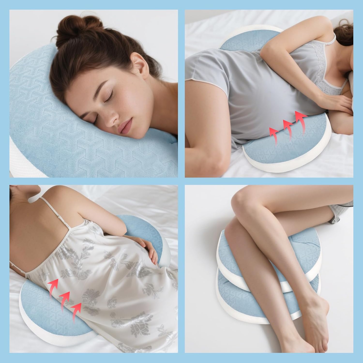 Mooppom Pregnancy Pillow with Adjustable Strap and 30-Degree Slope Design