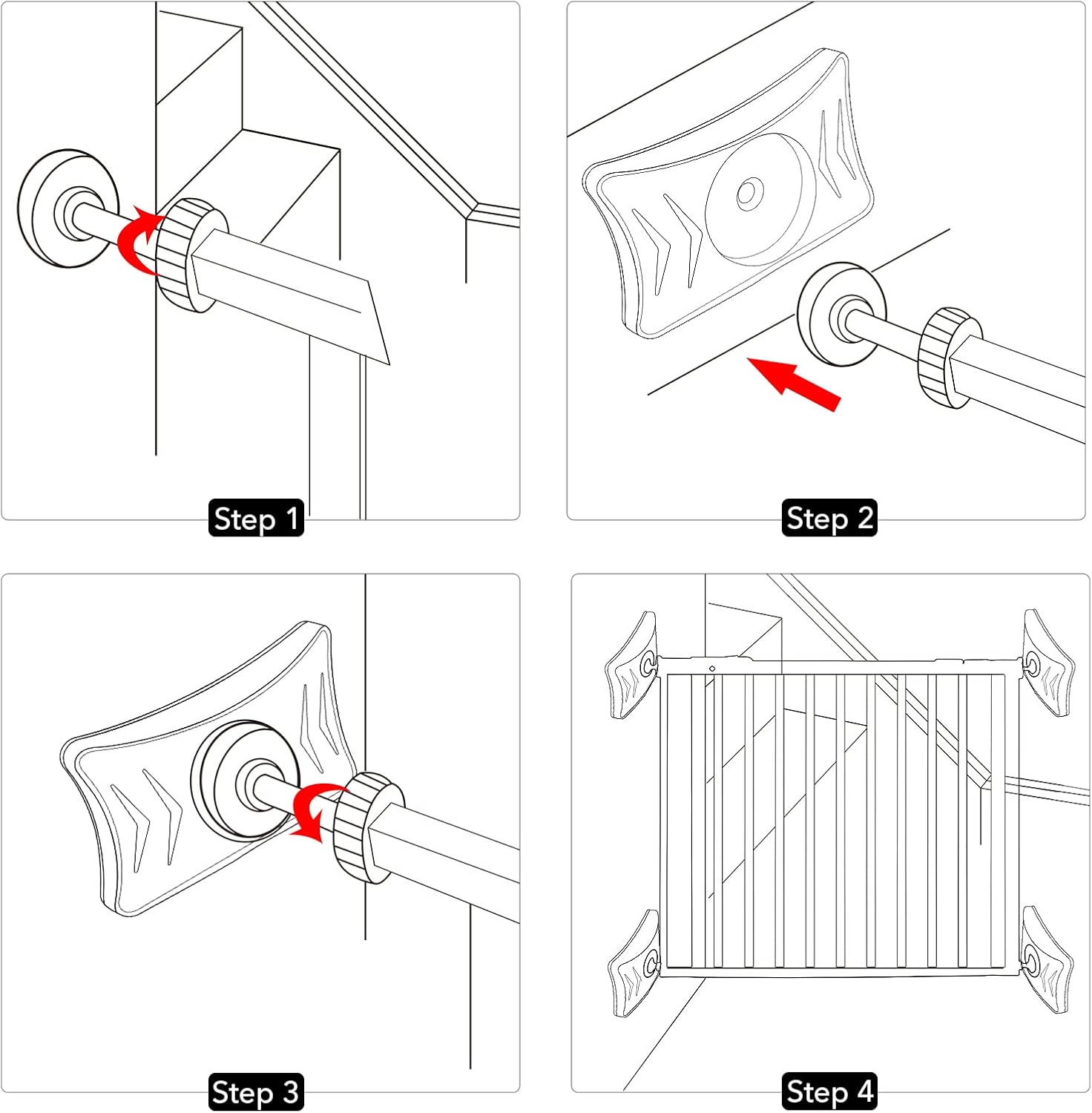PAWOAH 4-Pack Wall Protector for Baby and Dog Gates