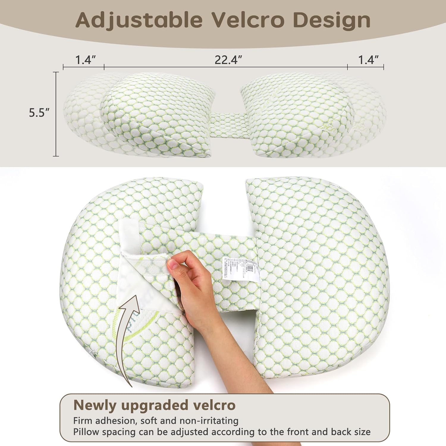 LGCLGY Pregnancy Pillow with Adjustable Wedge and Detachable Cover 1