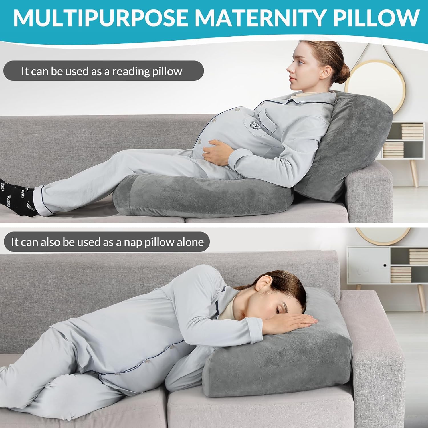 Morelexa Pregnancy Pillow with Removable Cover