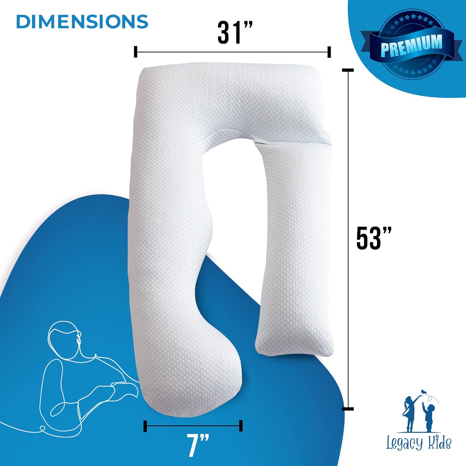 Legacy Kids Cooling Gel Memory Foam Pregnancy Pillow