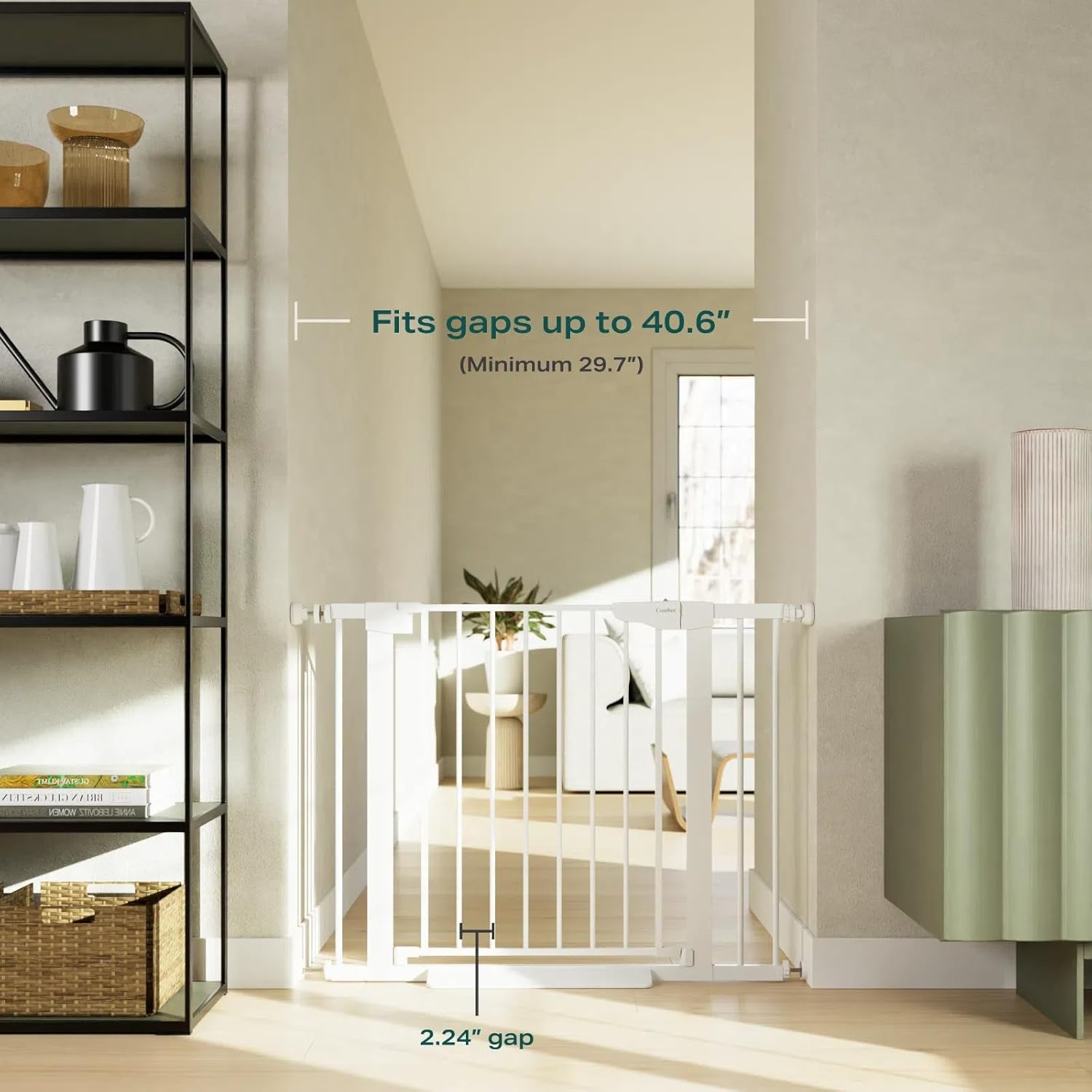 Cumbor 297-406 Inch Durable Baby Gate for Stairs