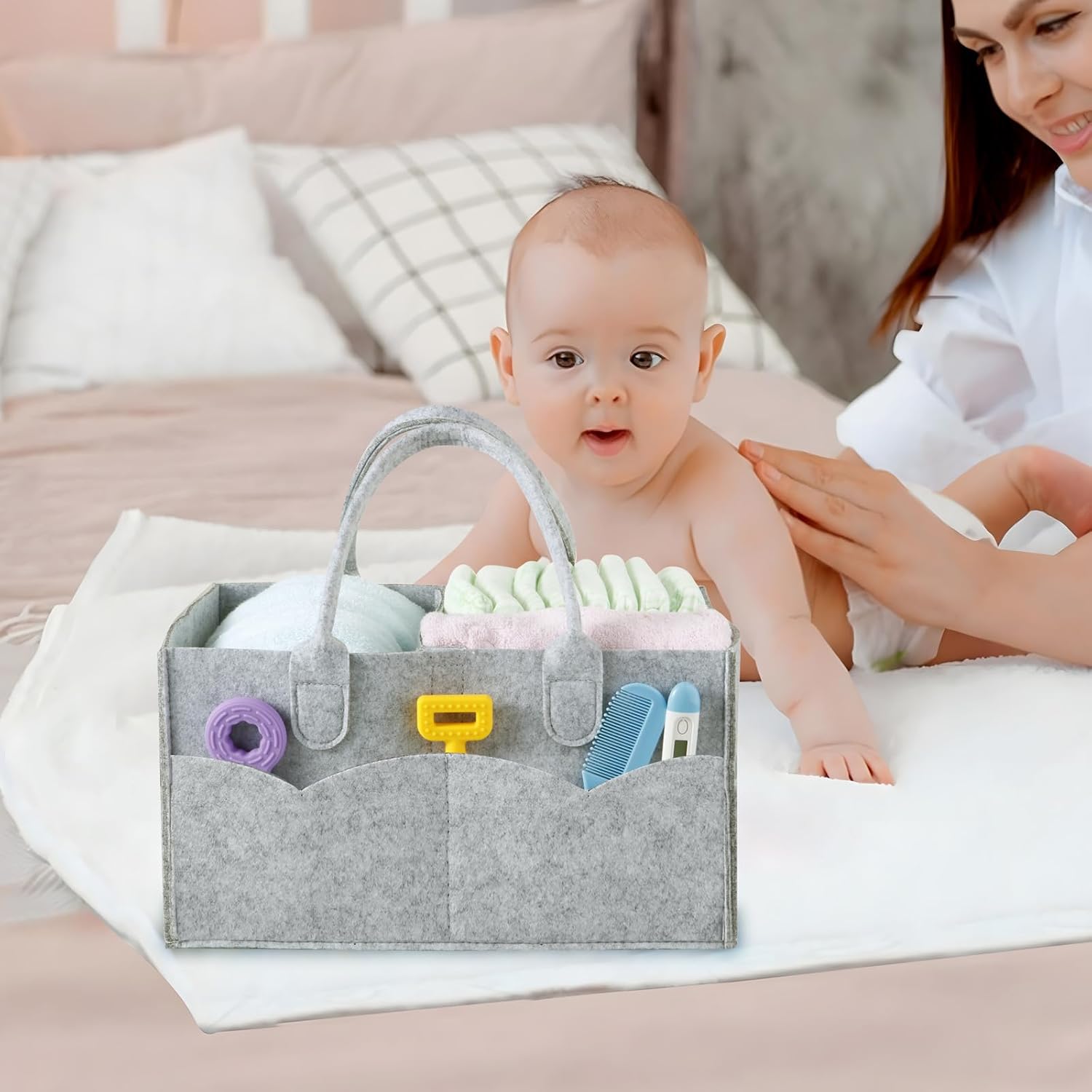 PandaEar 2 Pack Baby Diaper Caddy Organizer Portable