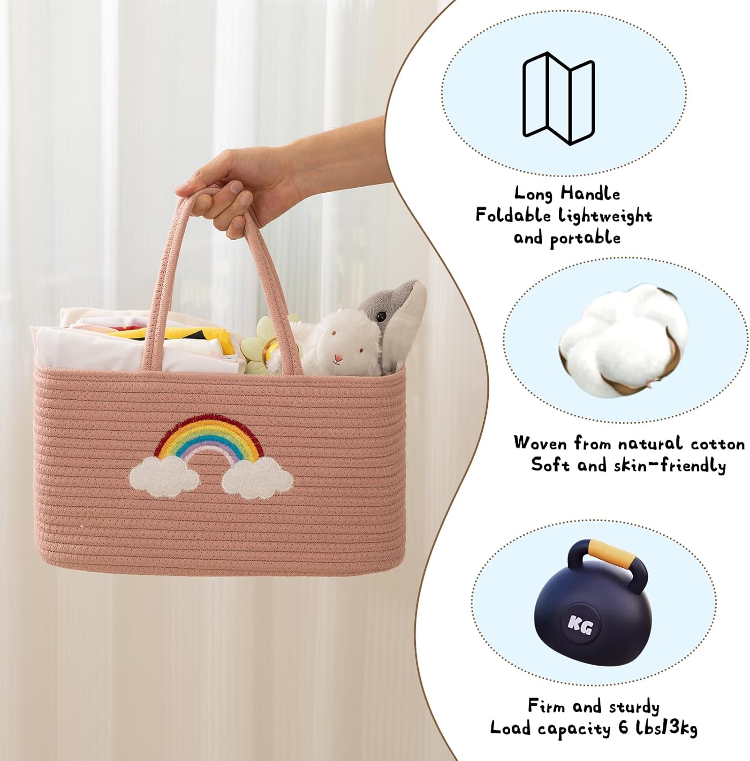 OIAHOMY Large Baby Diaper Caddy Organizer with Handles