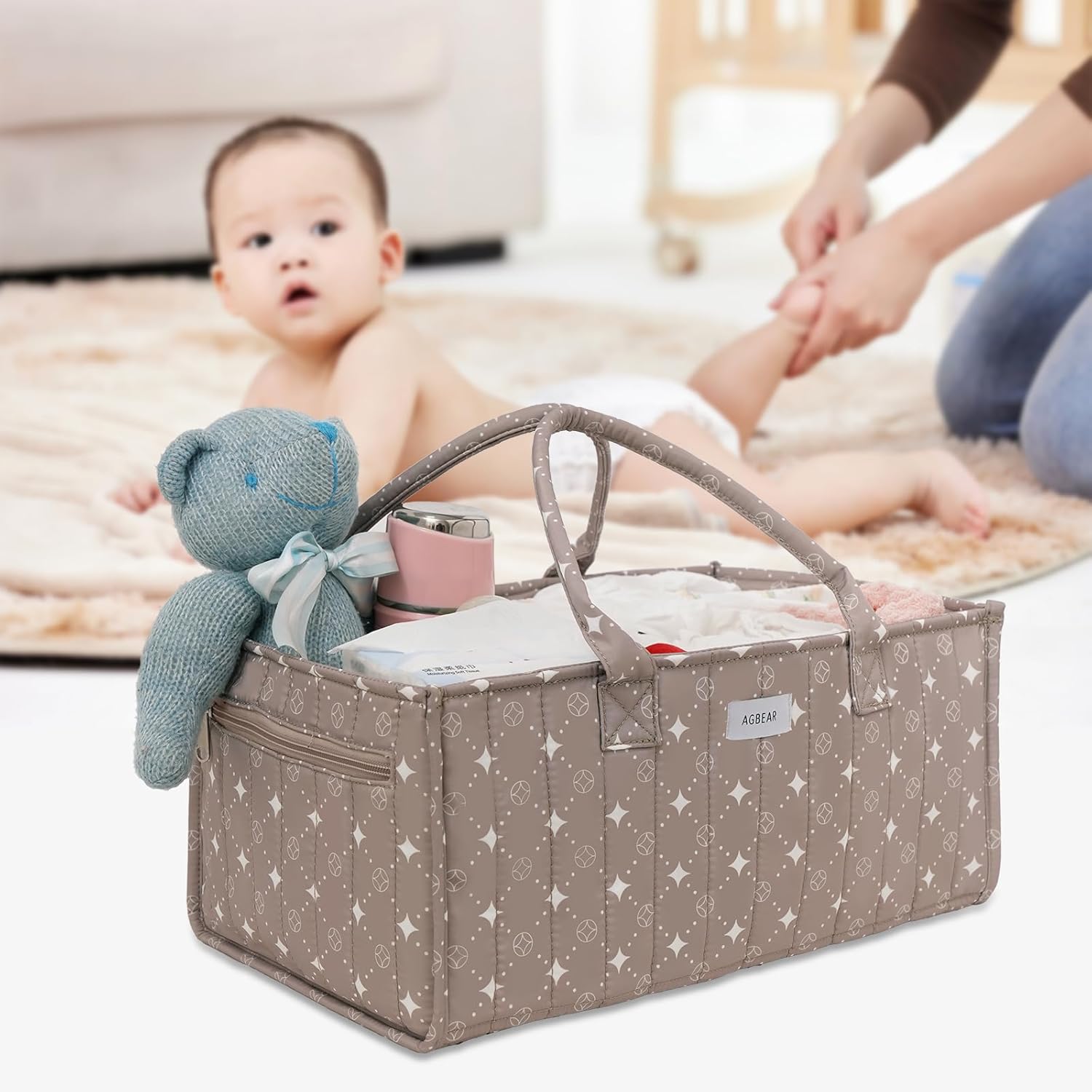 AGBEAR Baby Diaper Caddy Organizer with Storage