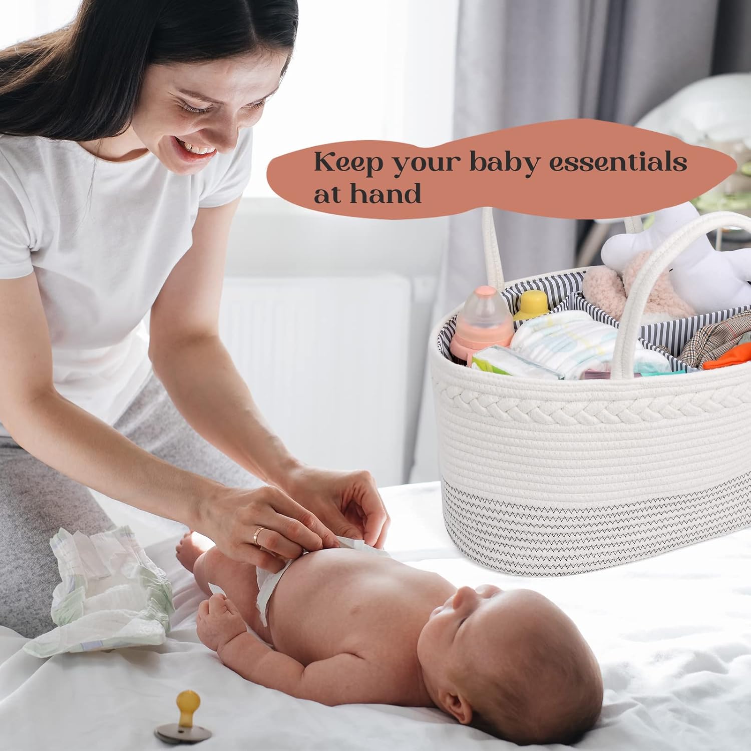 Luxury Little Extra Large Diaper Caddy Organizer