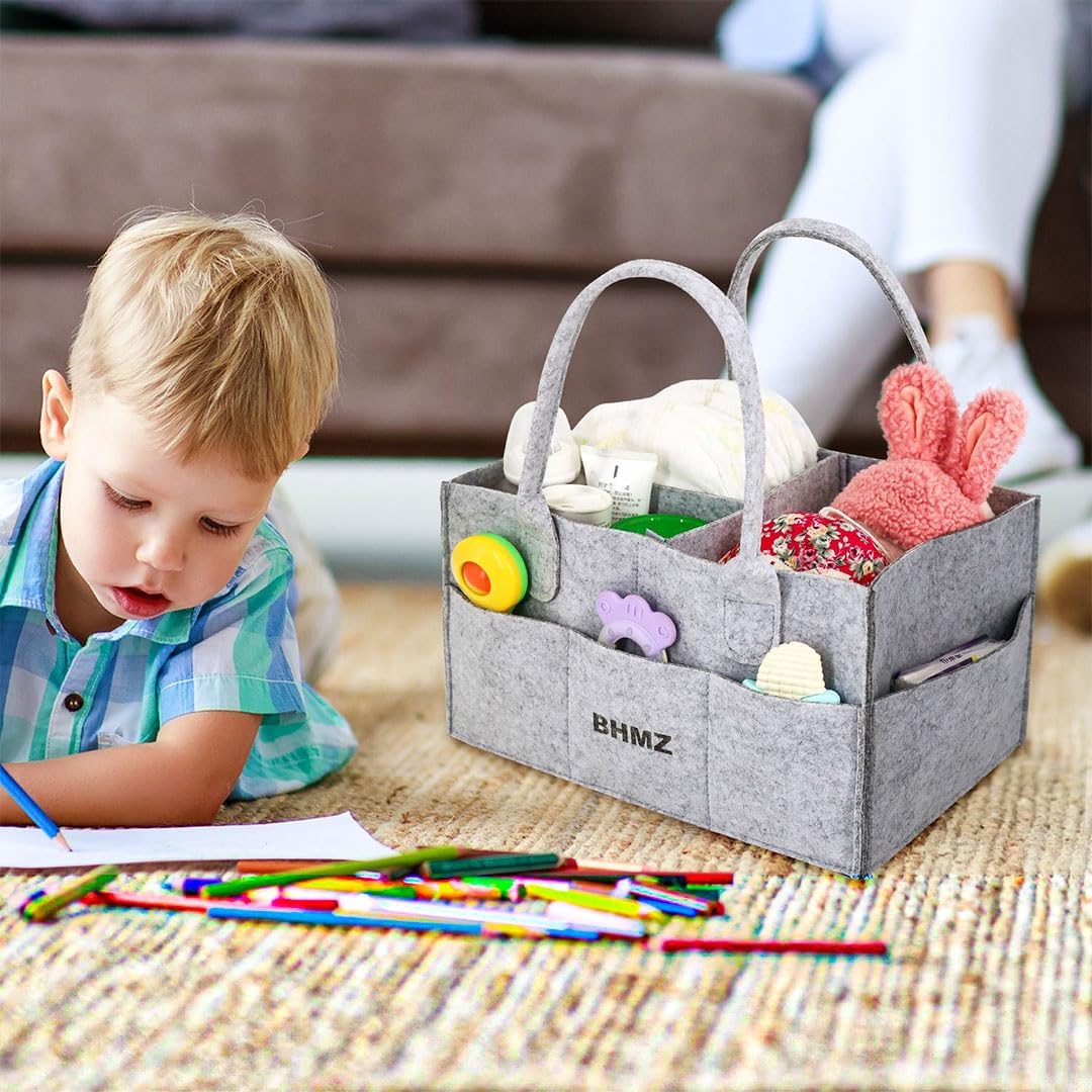BHMZ Baby Diaper Caddy Organizer - Grey