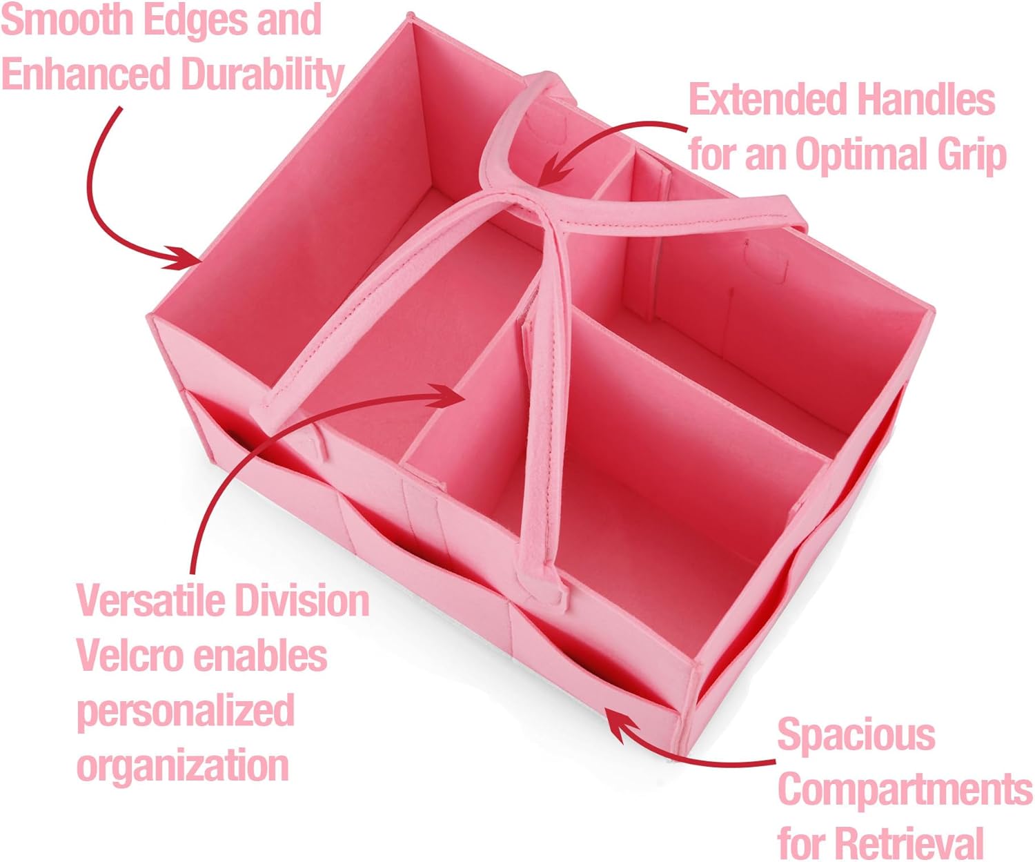PandaEar Baby Diaper Caddy Organizer Pink