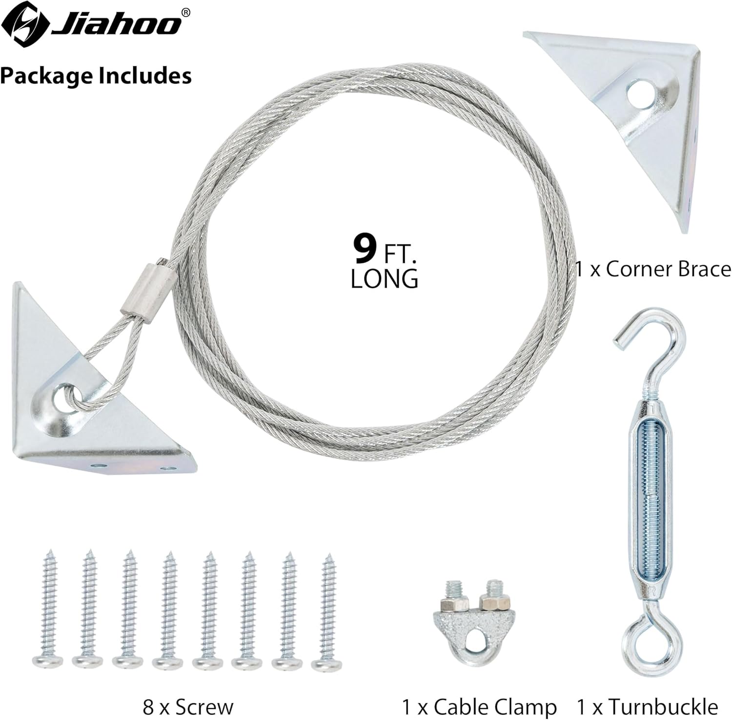 Sturdy Anti Sag Gate Kit for Wooden Fence - Silver