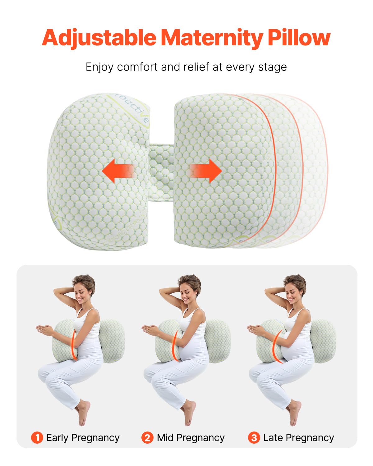 VEVOR Maternity Pillow with Washable Cover