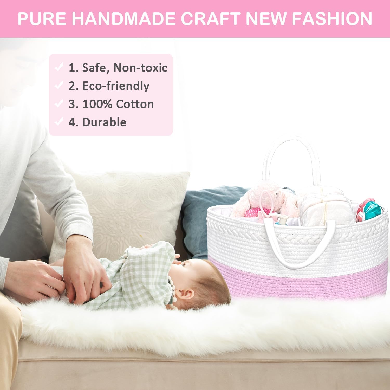 ABenkle Boho Chic Diaper Caddy Organizer