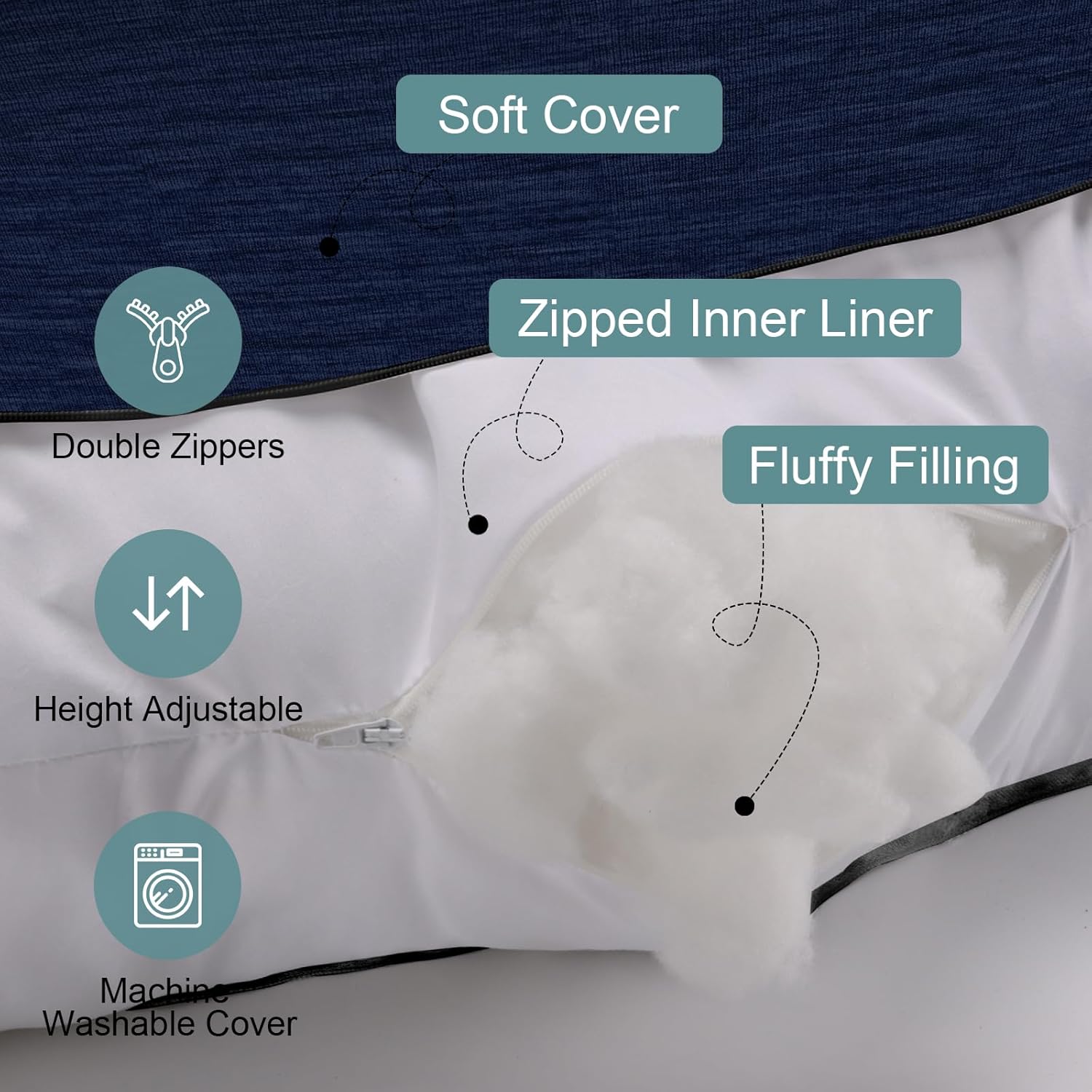 TranquilRelax Pregnancy Pillow with Blue Cover 1