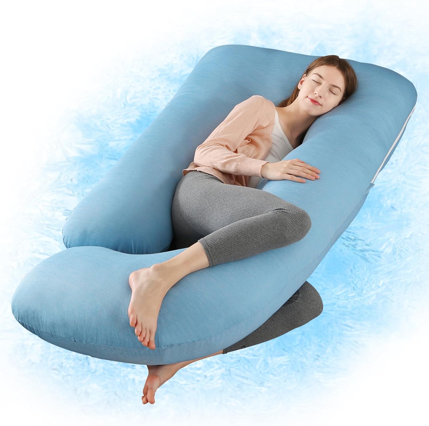 Wndys Dream 60 Inch Pregnancy Pillow with Cooling Velvet Cover 1