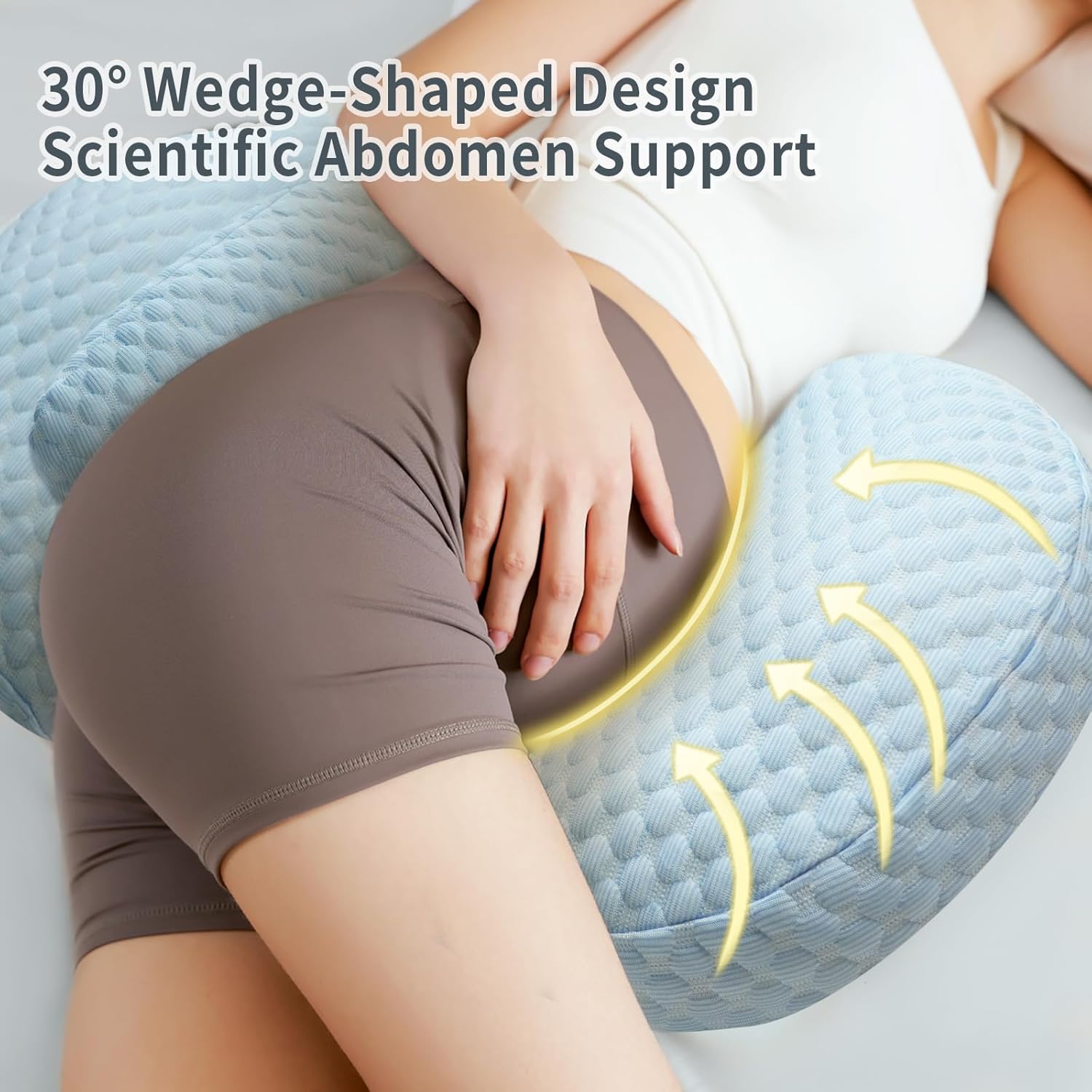 Cooling Pregnancy Pillow with Memory Foam and Adjustable Support