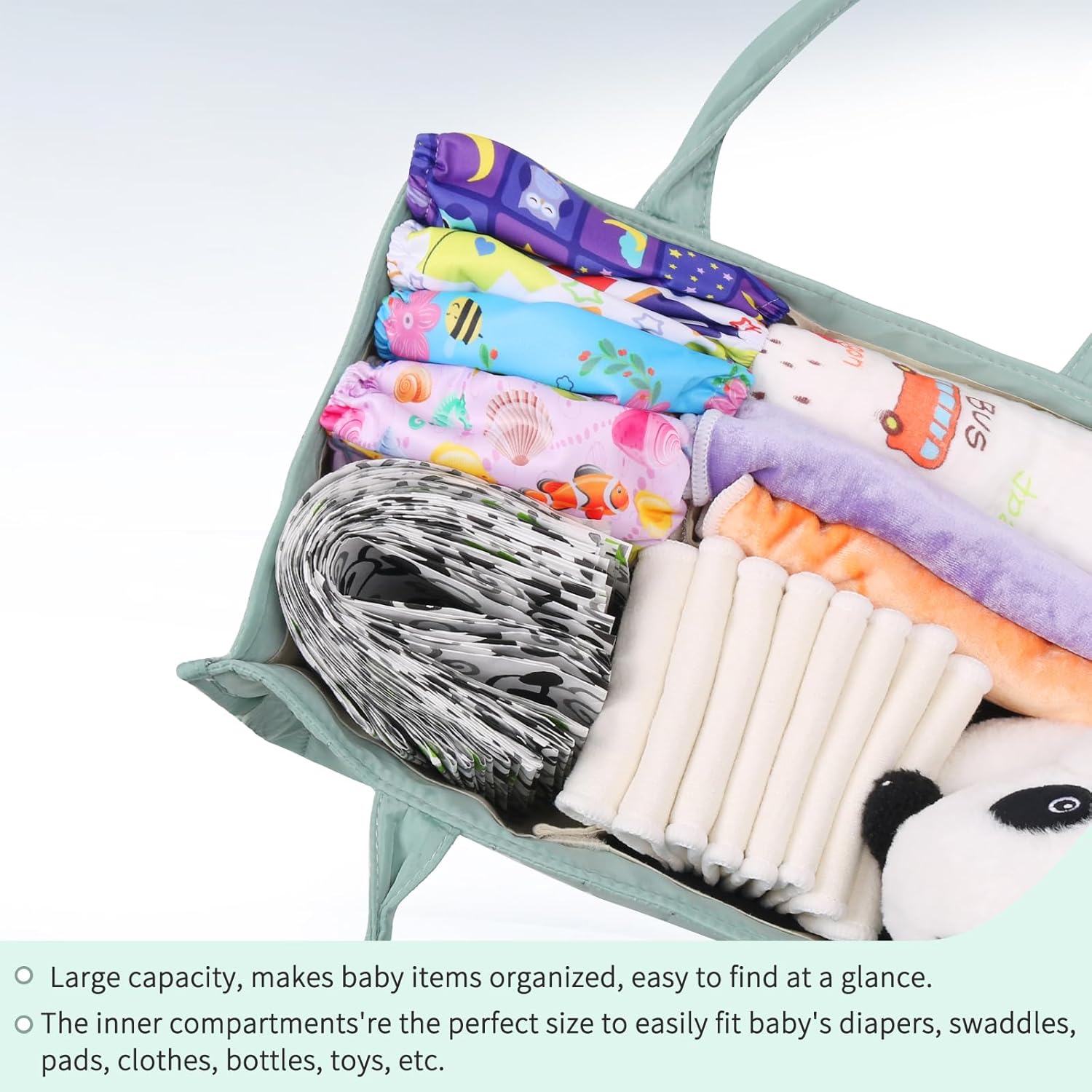 ChicMoments Baby Diaper Caddy Organizer - Matcha Green