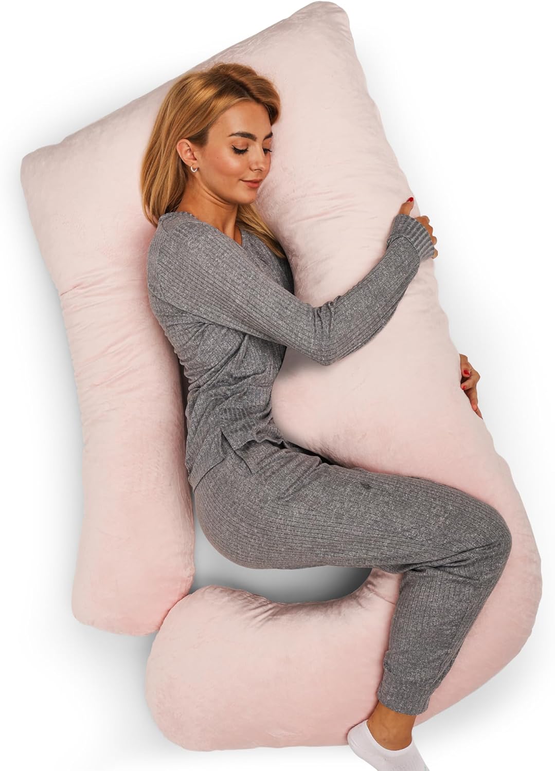 COMFYDEL Memory Foam Pregnancy Pillow - U-Shaped Full Body Support