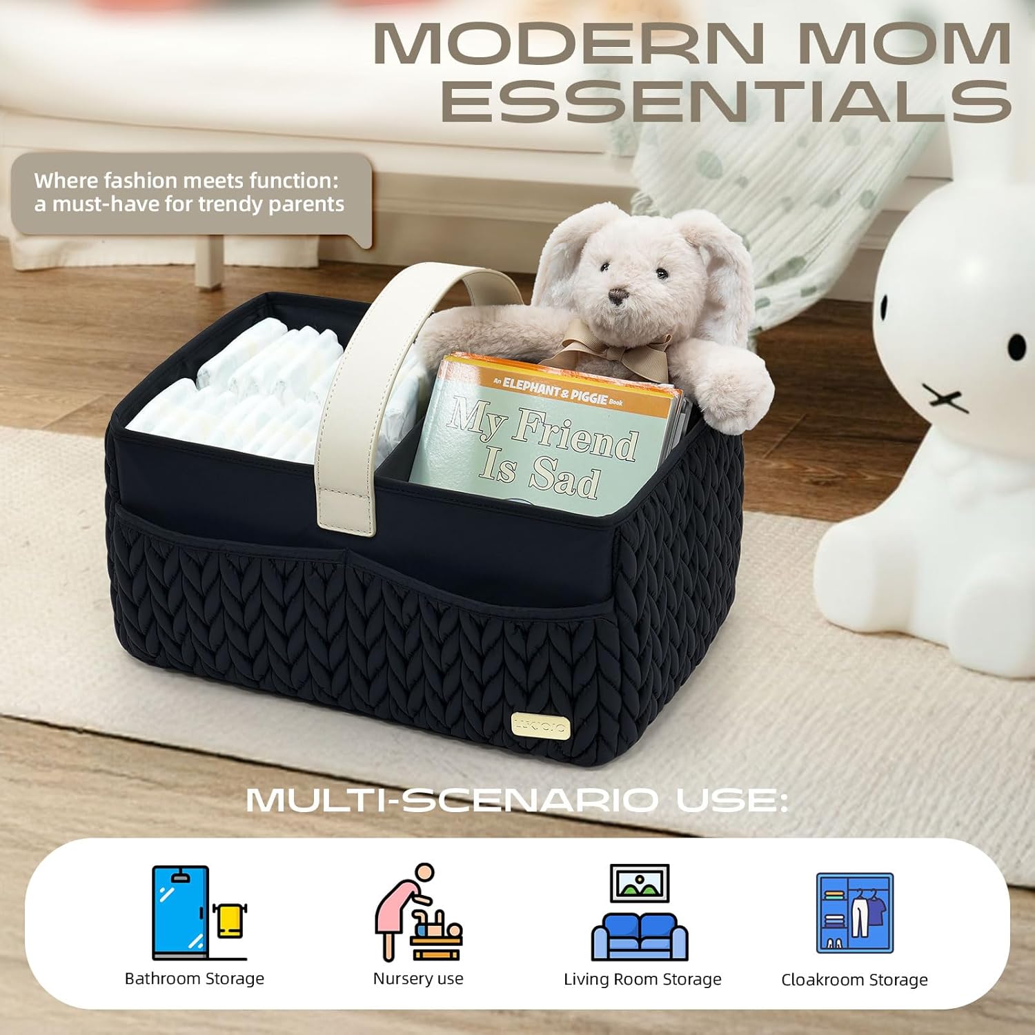 LUKJOJO Luxury Diaper Caddy Organizer