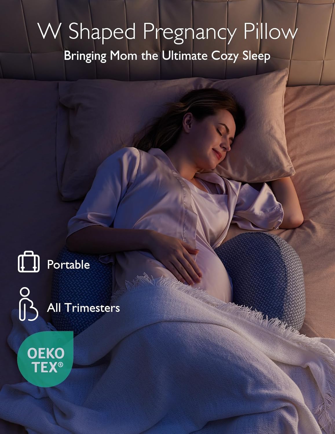 Momcozy Portable Pregnancy Pillow for Side Sleepers