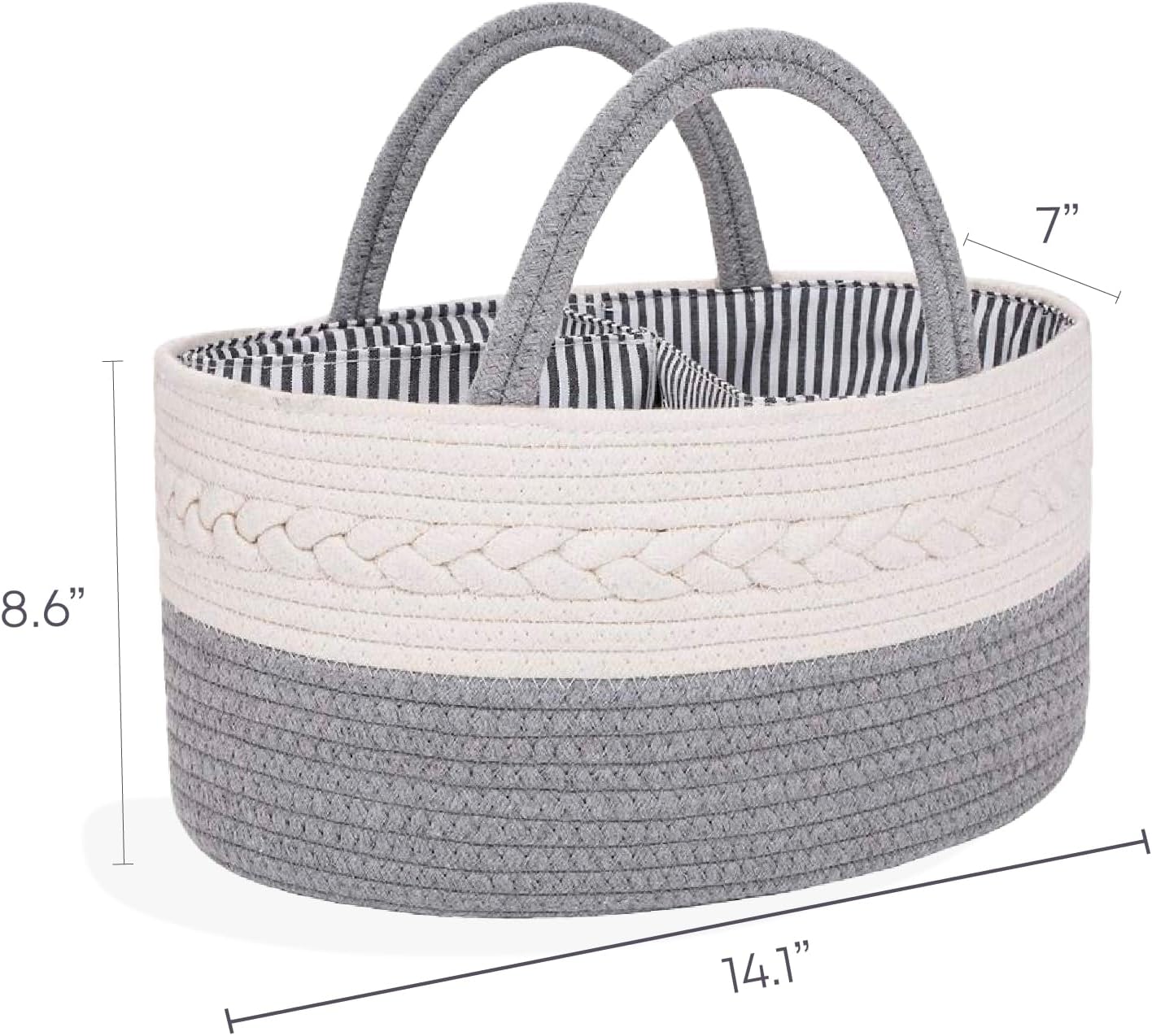 Oliver Emilia Diaper Caddy - Woven Organizer with Handle