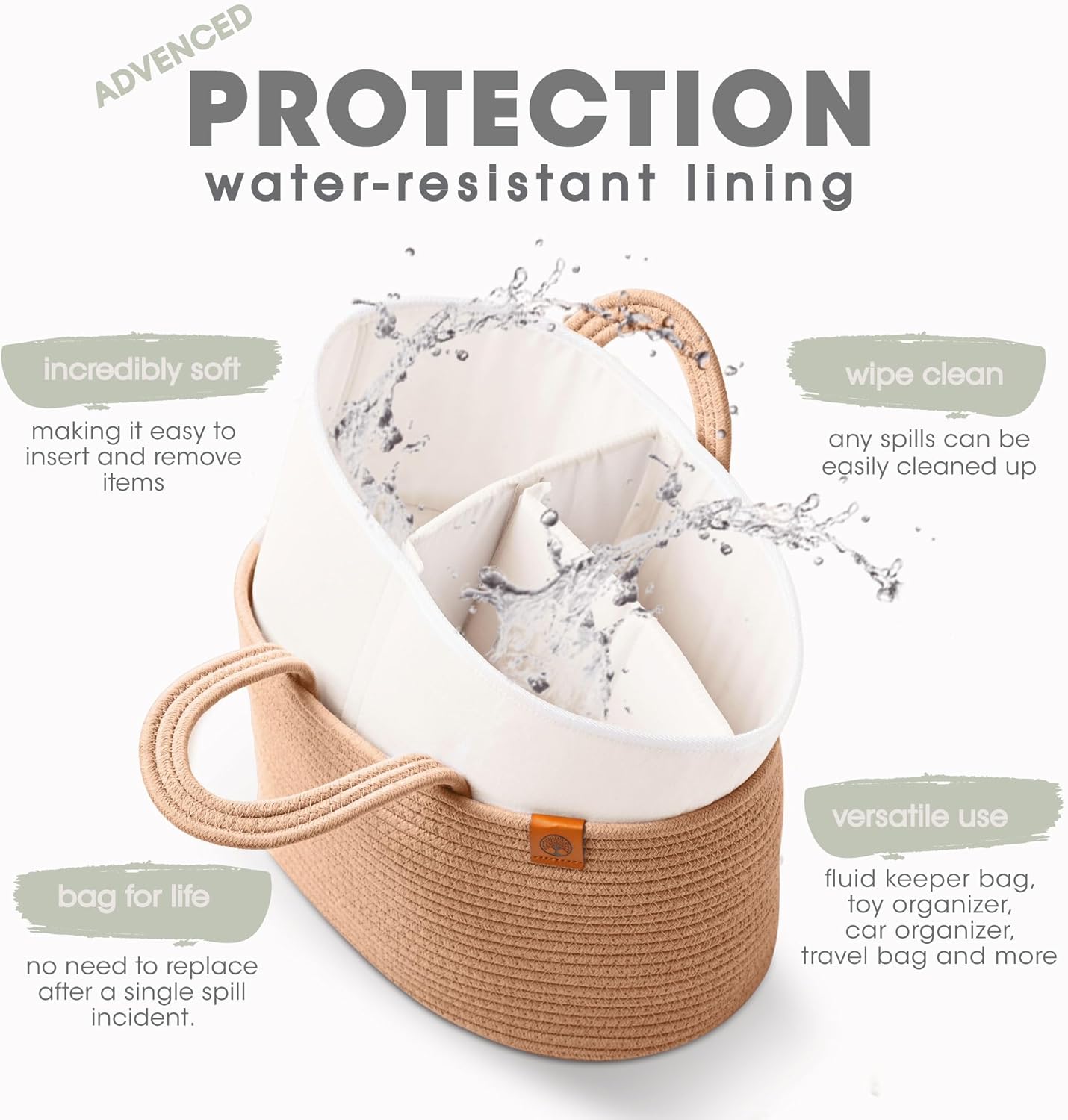 JJOO 2-in-1 Baby Diaper Caddy Organizer