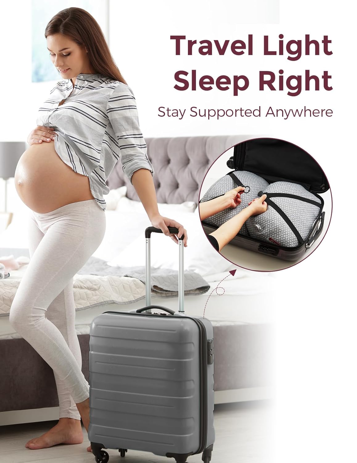 Momcozy Portable Pregnancy Pillow for Side Sleepers