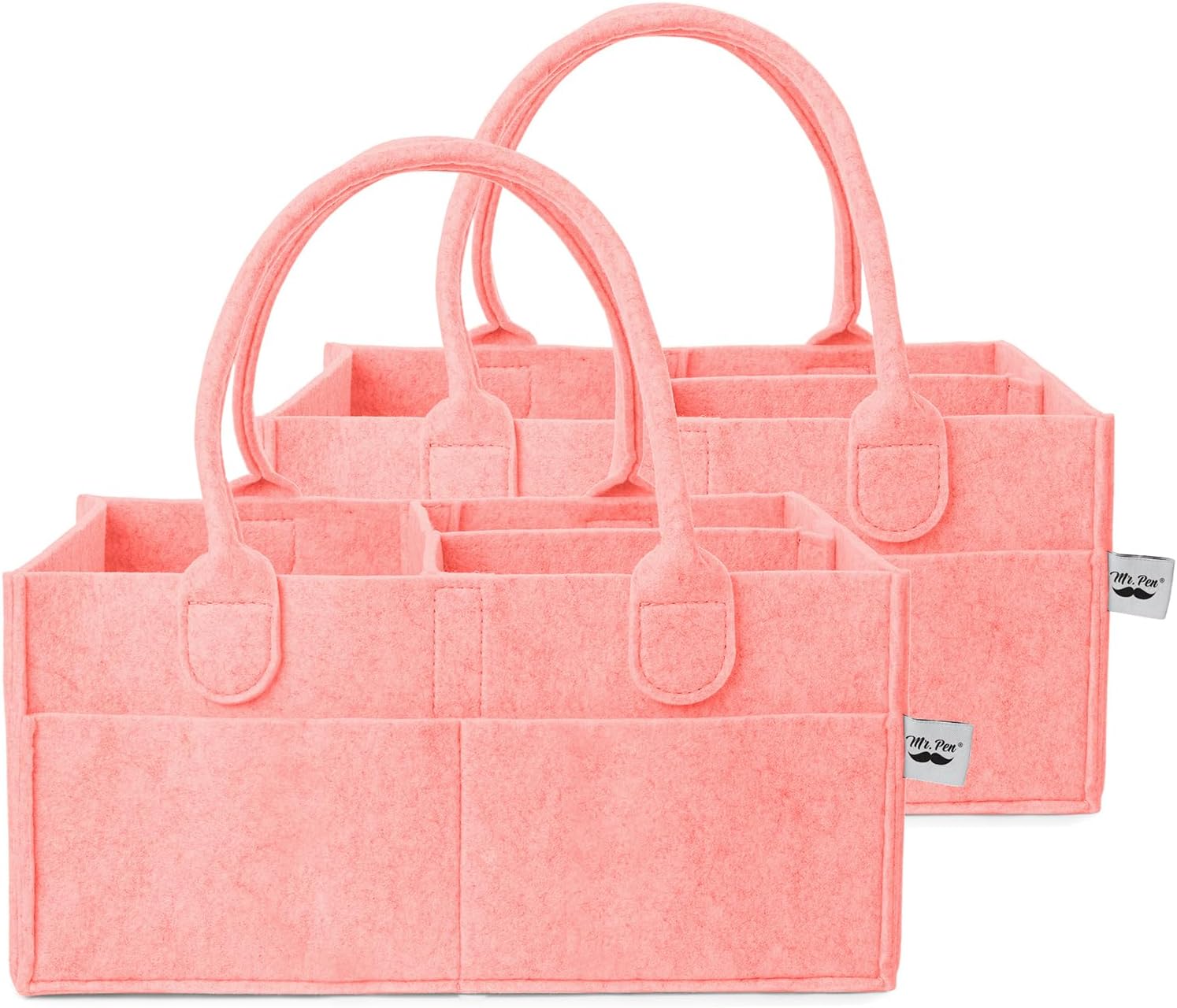 Mr Pen Baby Diaper Caddy Organizer 2 Pack Pink