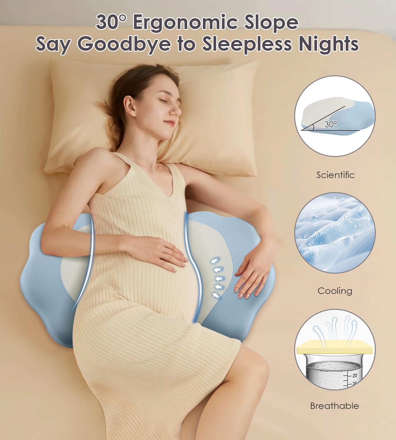 DONAMA Pregnancy Pillow with Cooling Case 1
