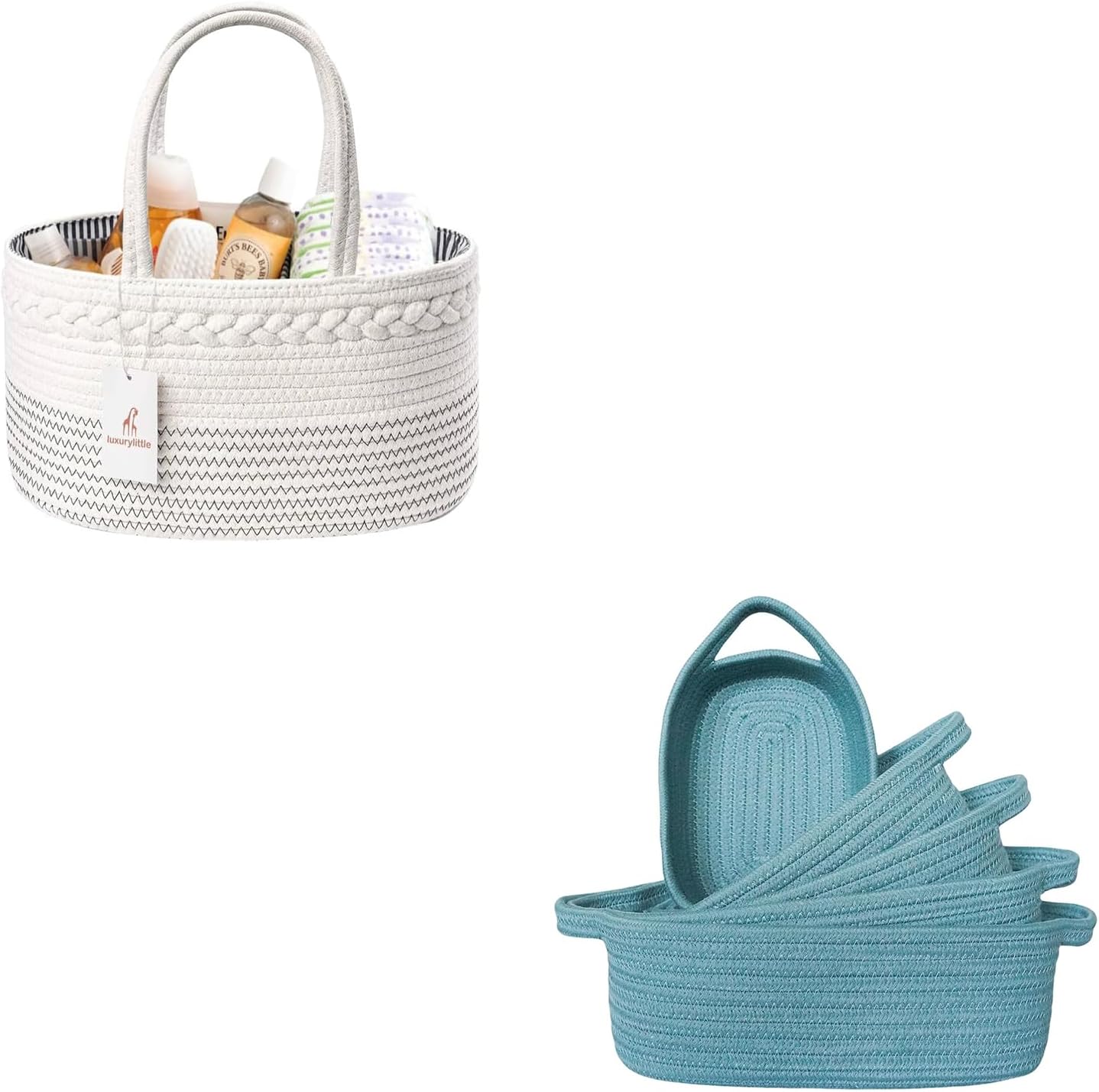Luxury Little Diaper Caddy 5 Baskets Organizer Bundle