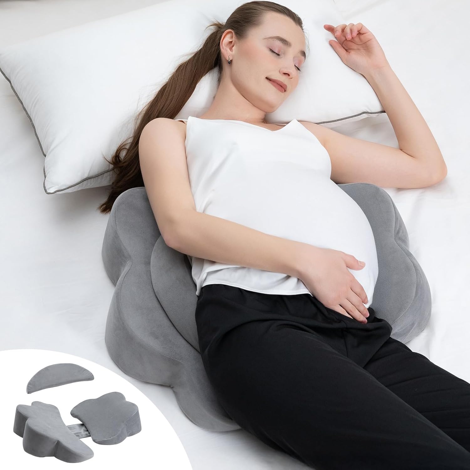 Memeluckon Pregnancy Pillow Gray