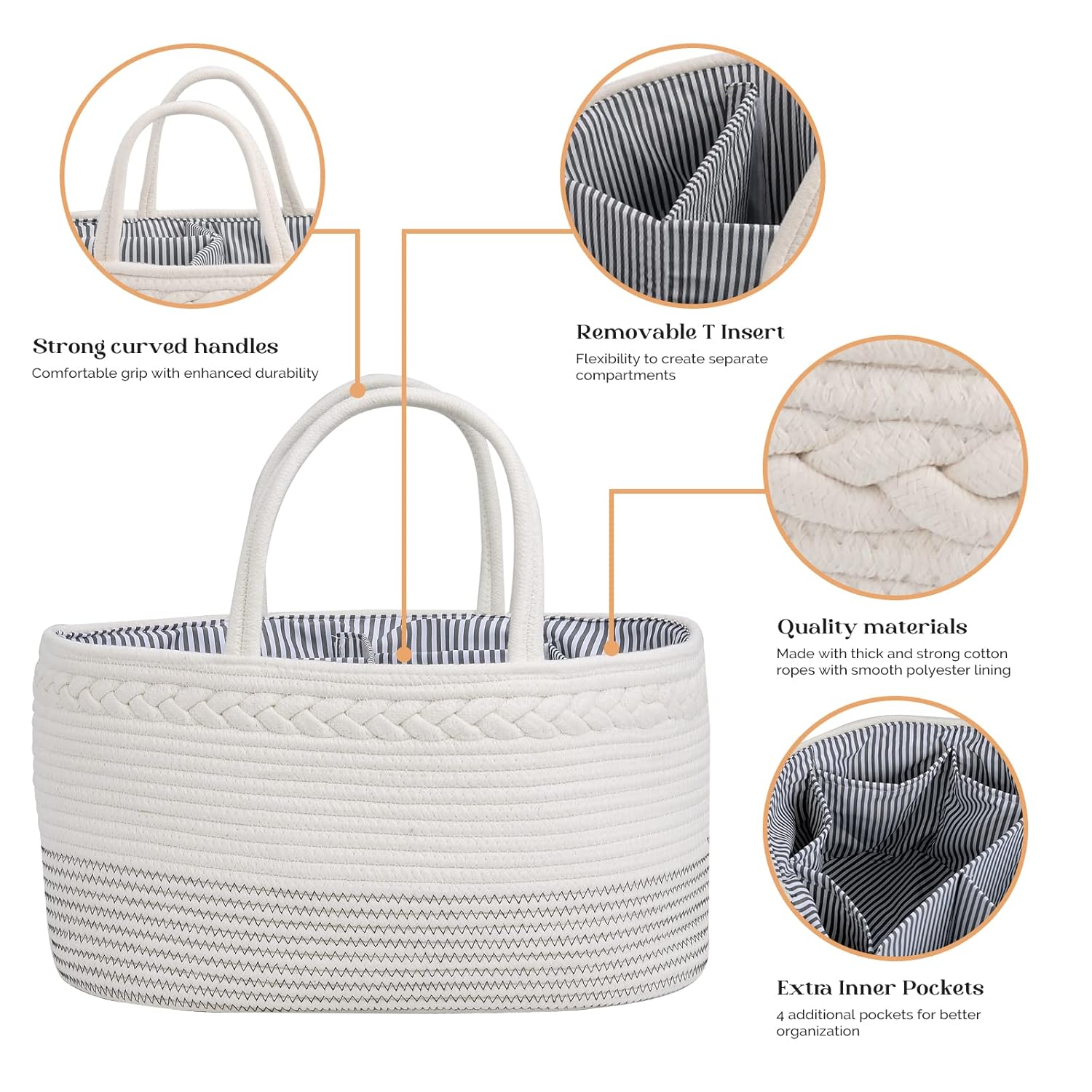 Luxury Little Extra Large Diaper Caddy Organizer