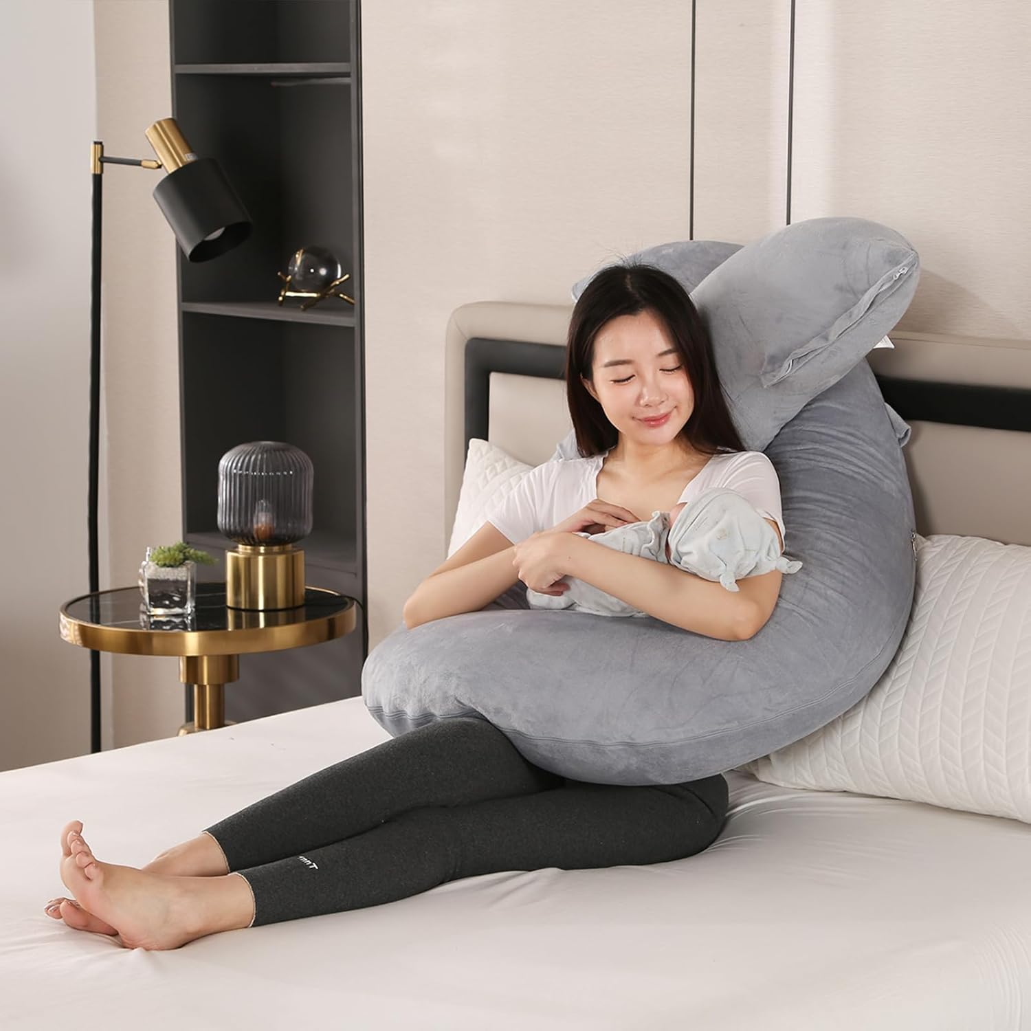 Bllgrass O-Shape Pregnancy Pillow 57 Inch Maternity Support